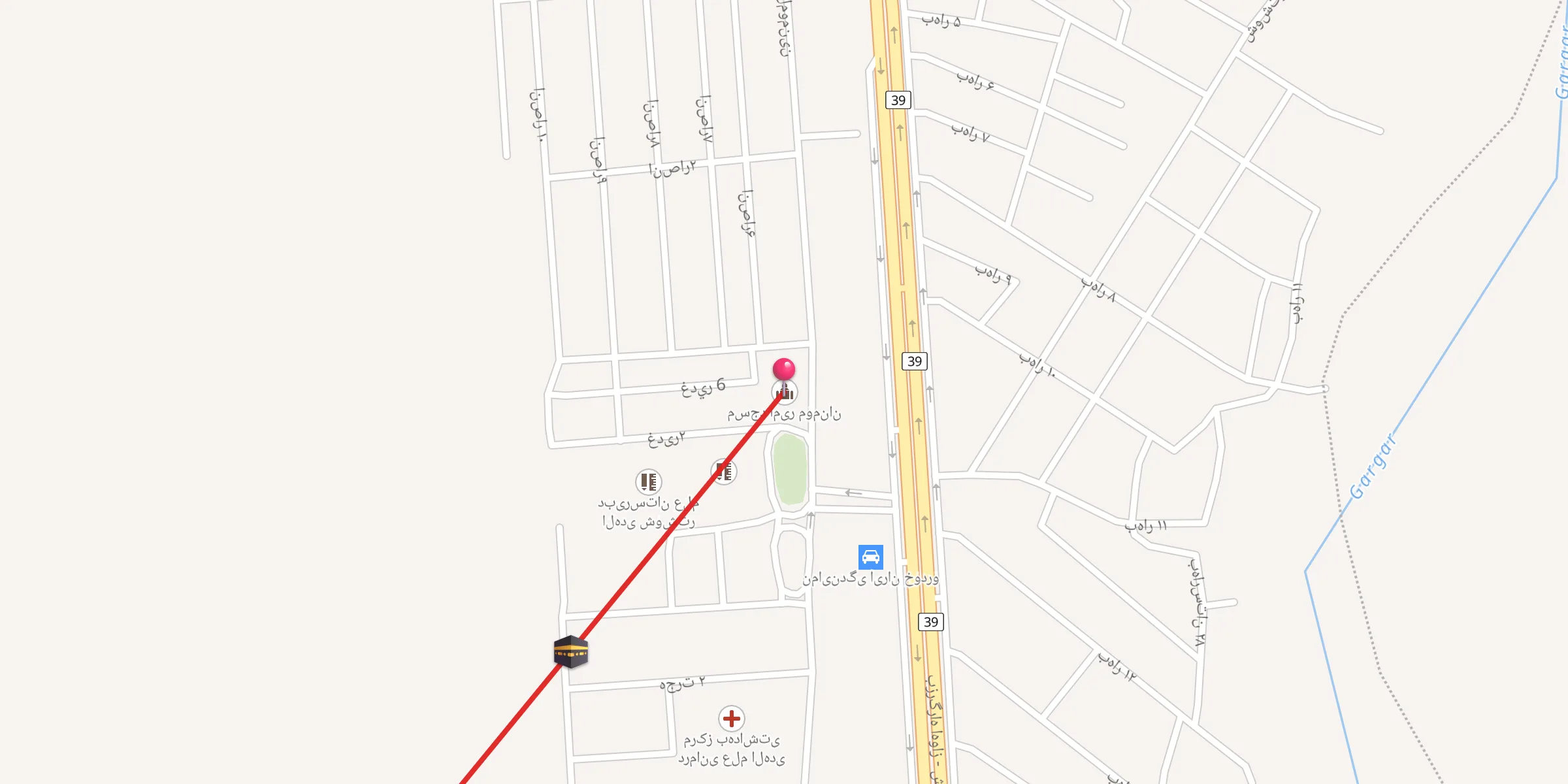 Carte de localisation : مسجد امیر مومنان