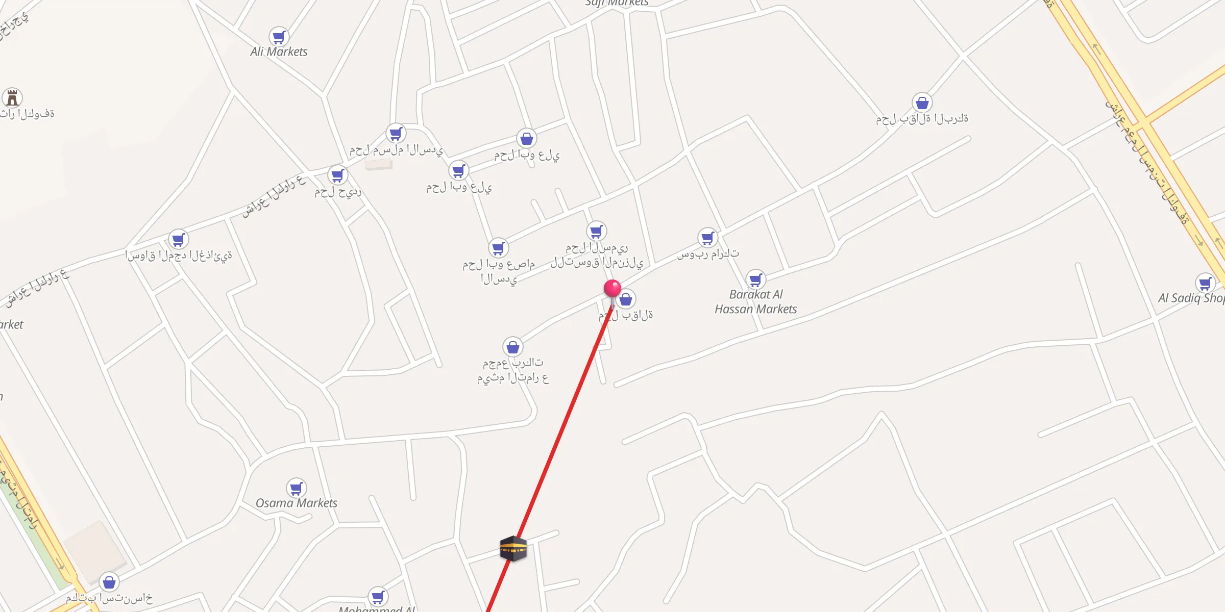 Carte de localisation : جامع الرسول الاعظم ص
