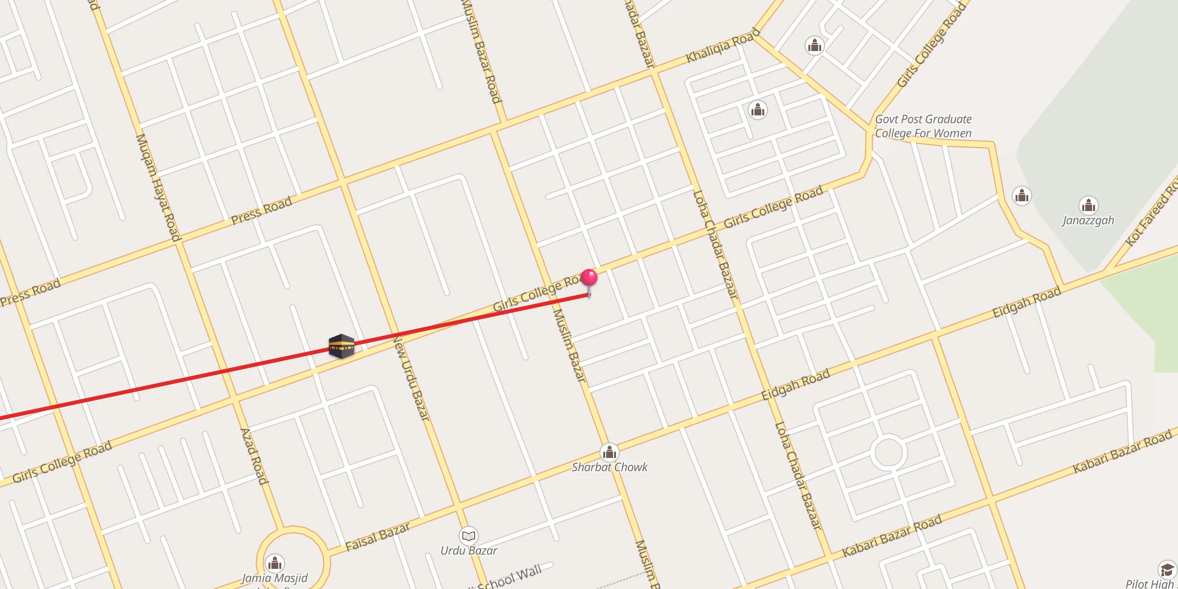 Carte de localisation : Block 19 Masjid o Imam Bargah