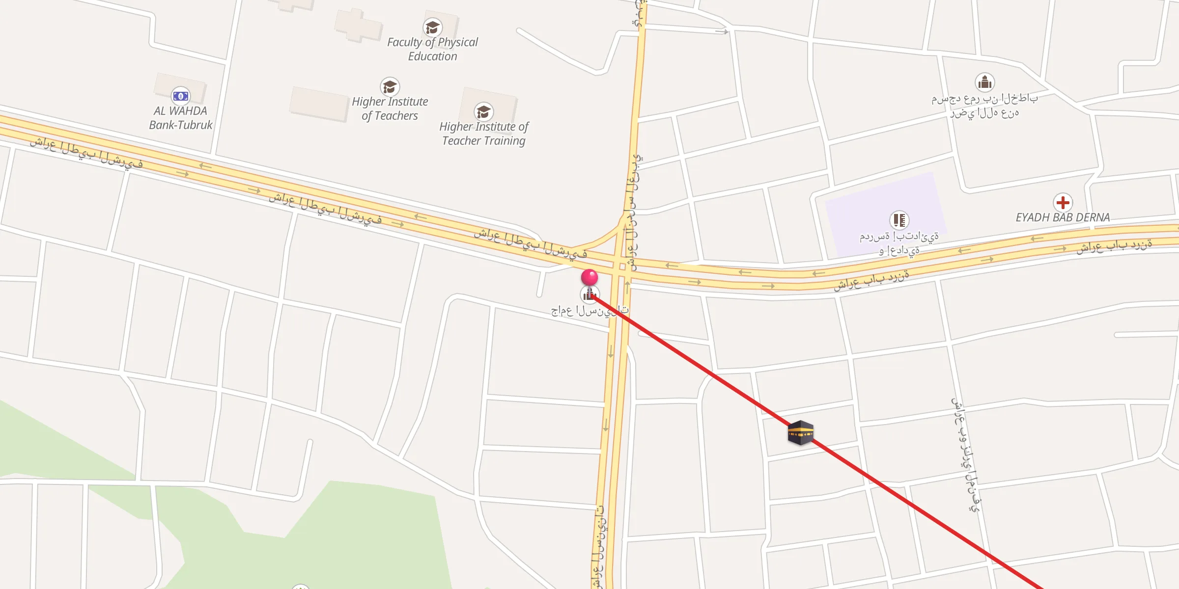 Carte de localisation : جامع السنينات