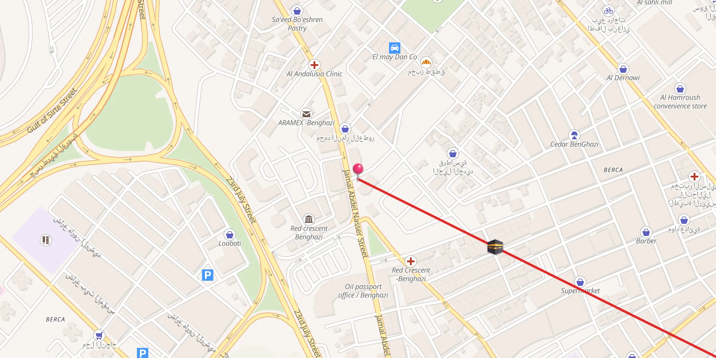 Carte de localisation : Ja'faar Assadik Mosque