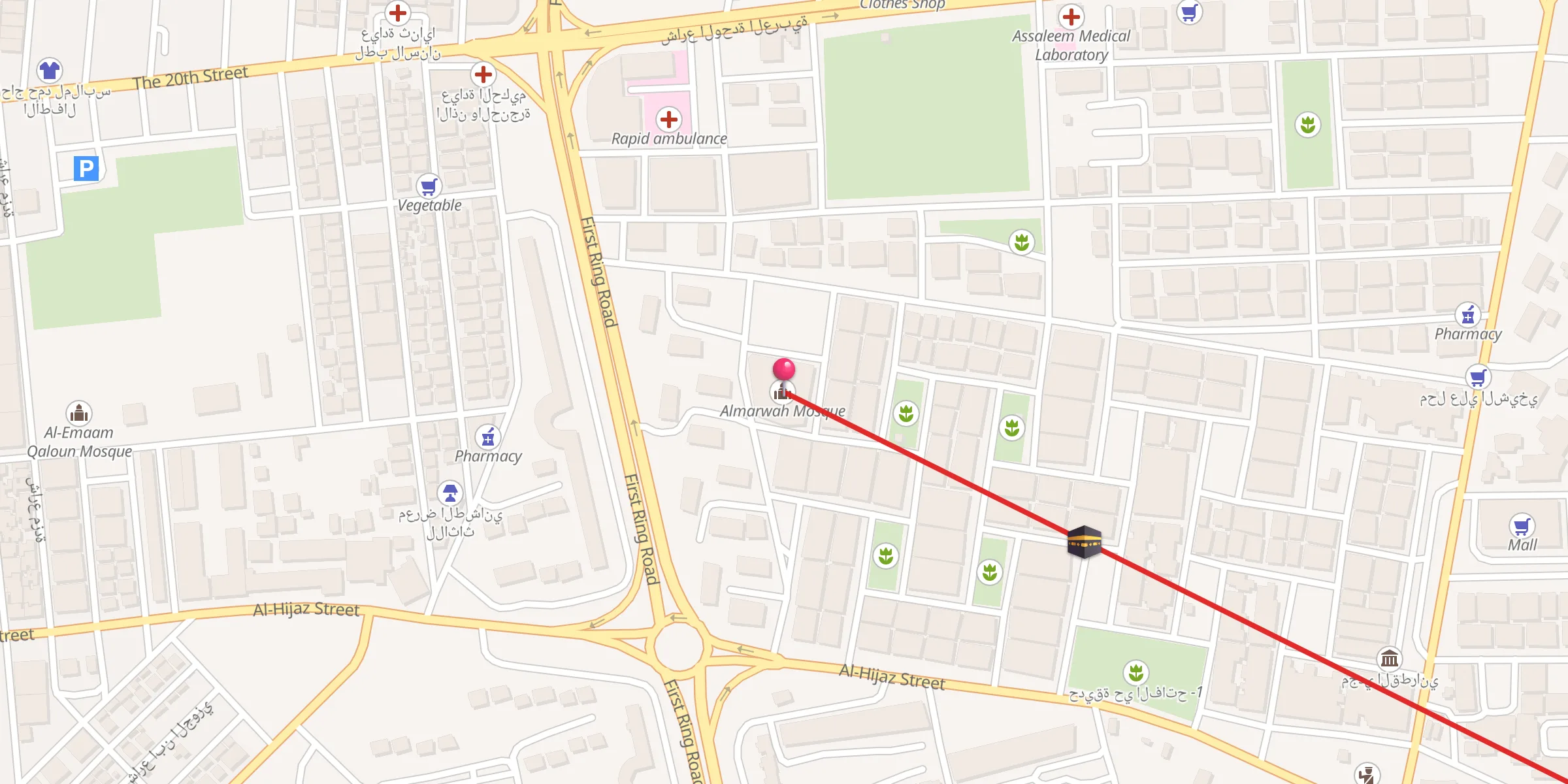 Carte de localisation : Almarwah Mosque