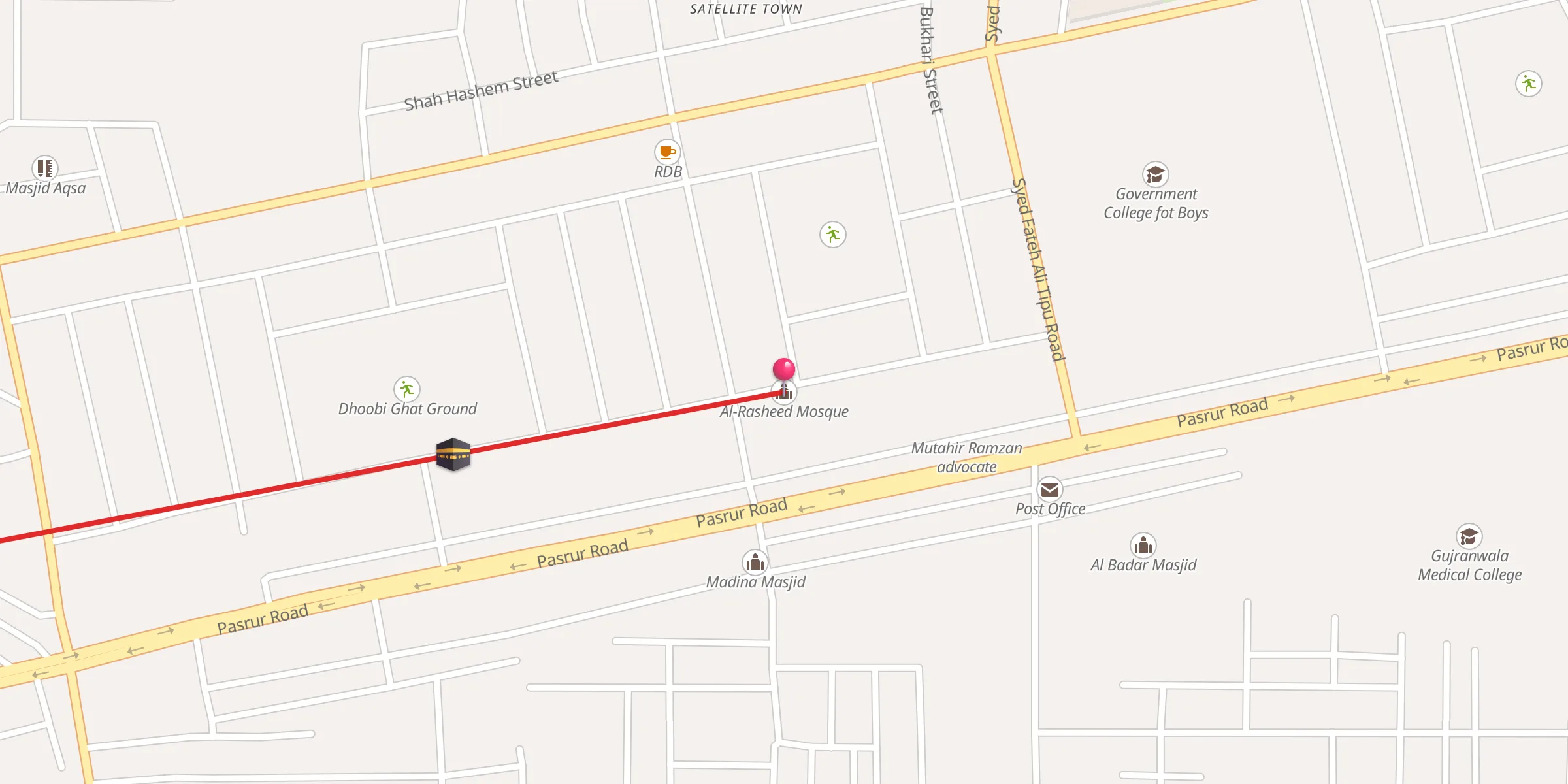 Carte de localisation : Al-Rasheed Mosque