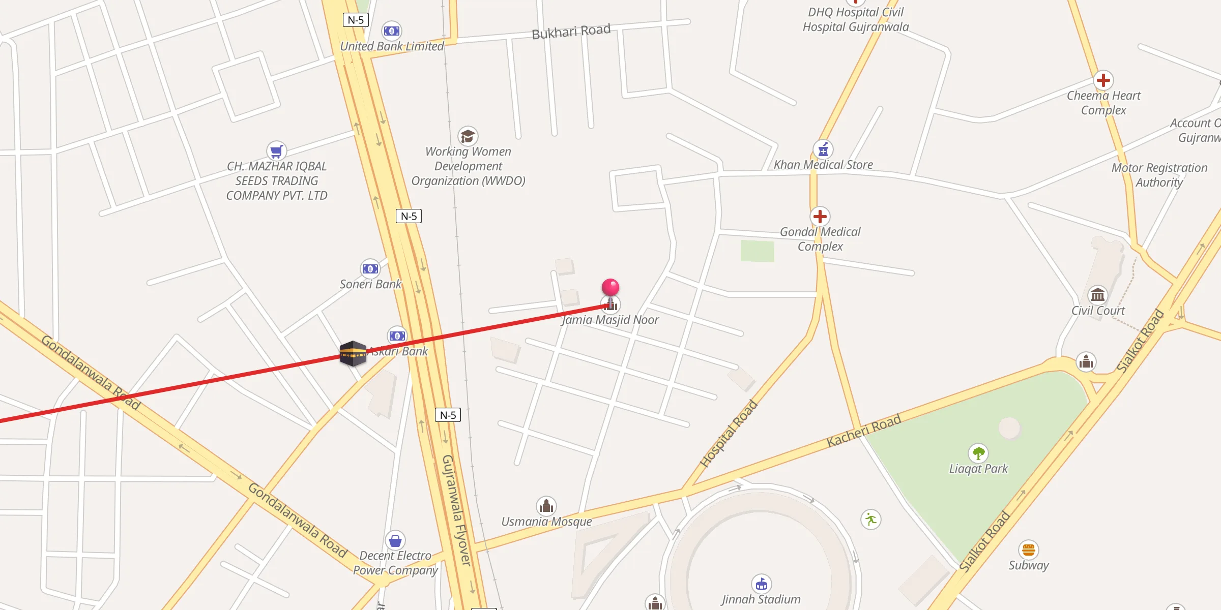 Carte de localisation : Jamia Masjid Noor