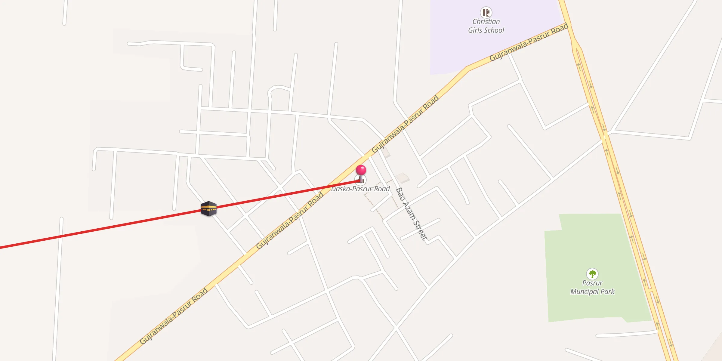 Carte de localisation : Daska-Pasrur Road