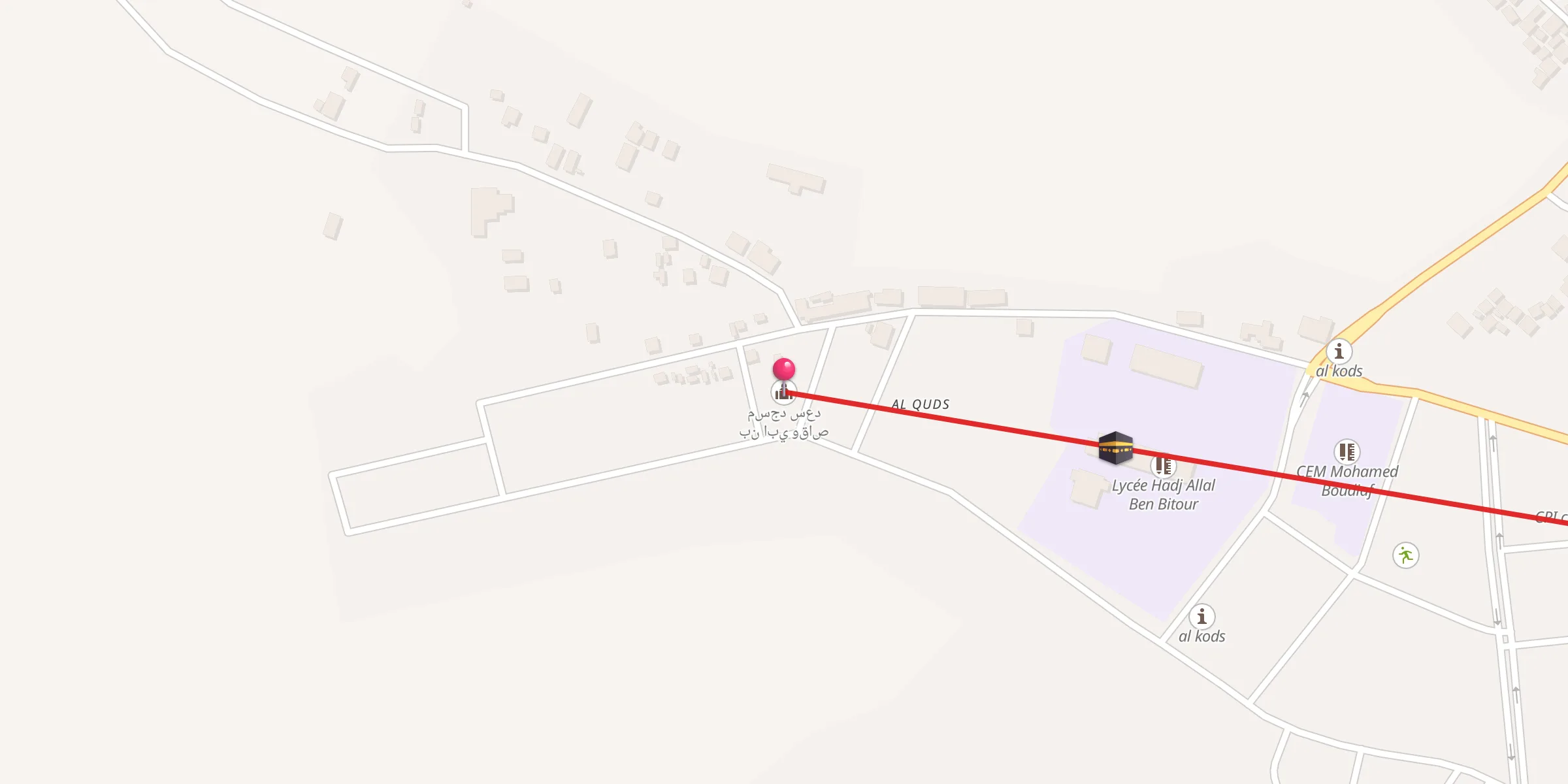 Carte de localisation : مسجد سعد بن ابي وقاص