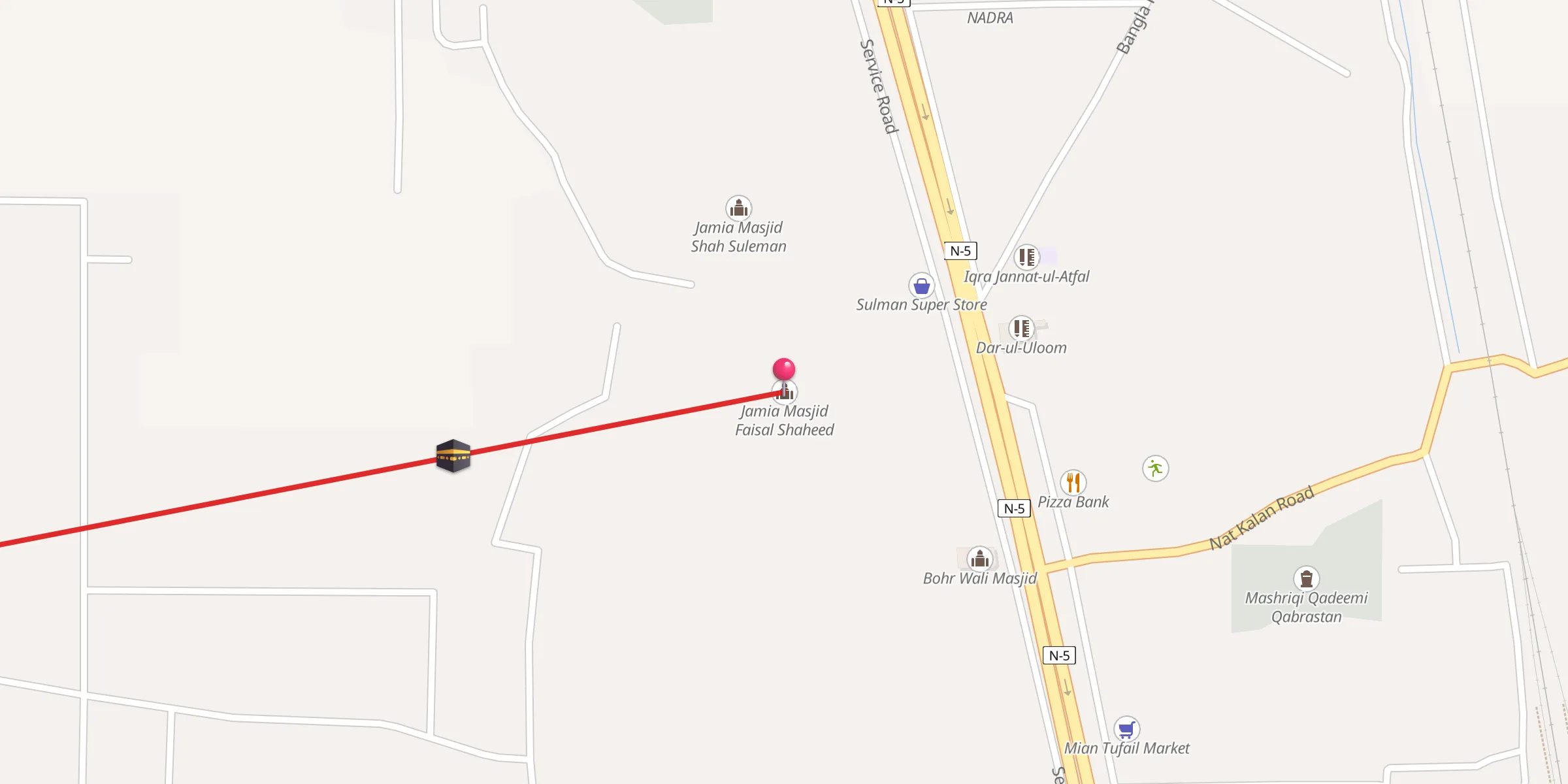 Carte de localisation : Jamia Masjid Faisal Shaheed