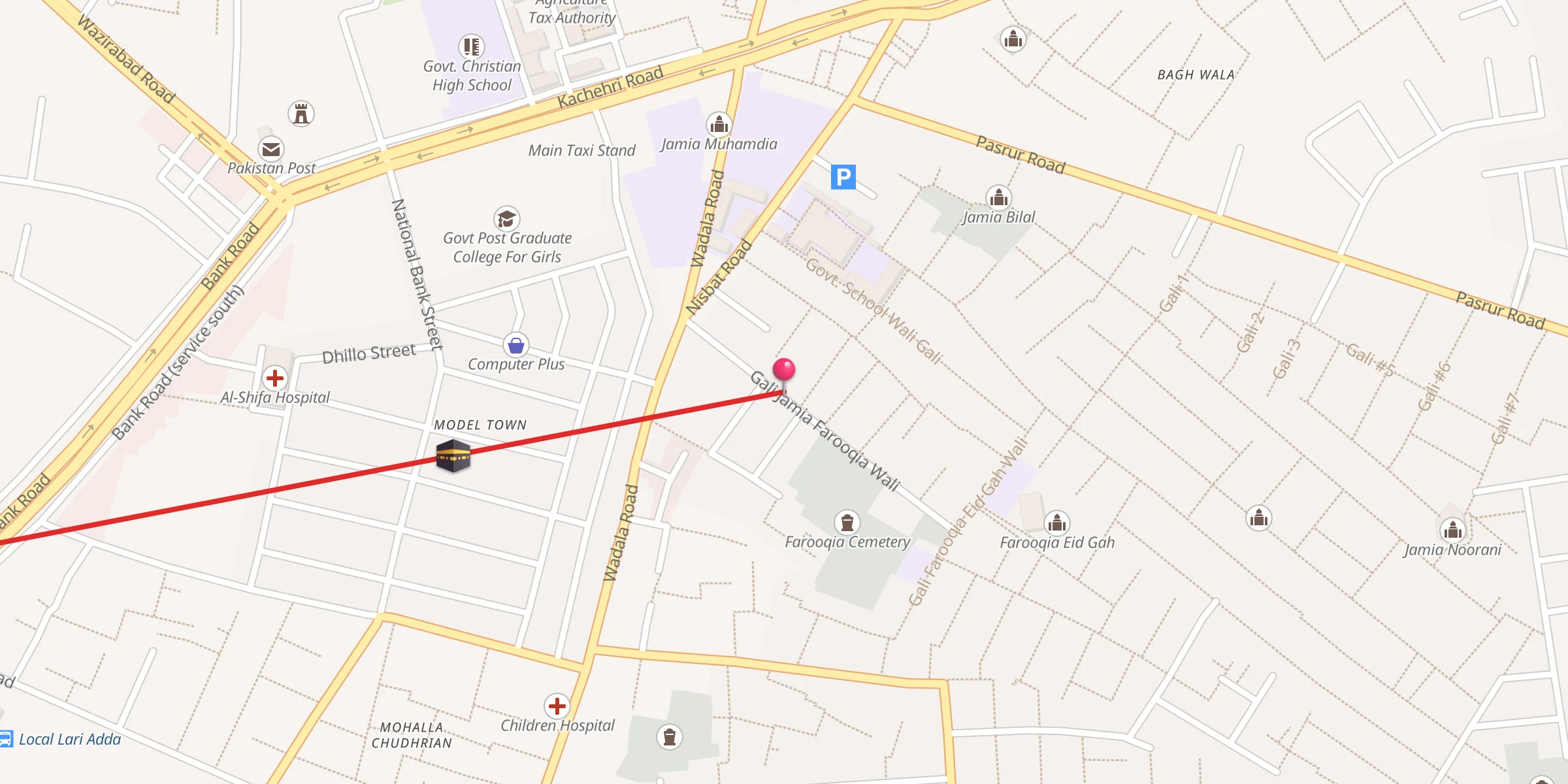 Carte de localisation : جامعہ فاروقیہ