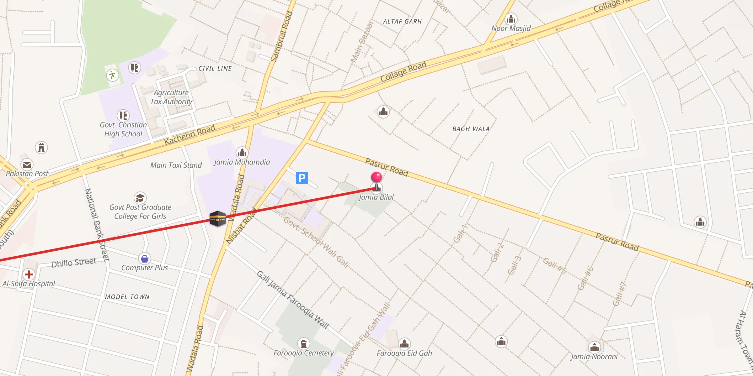 Carte de localisation : جامعہ بلال