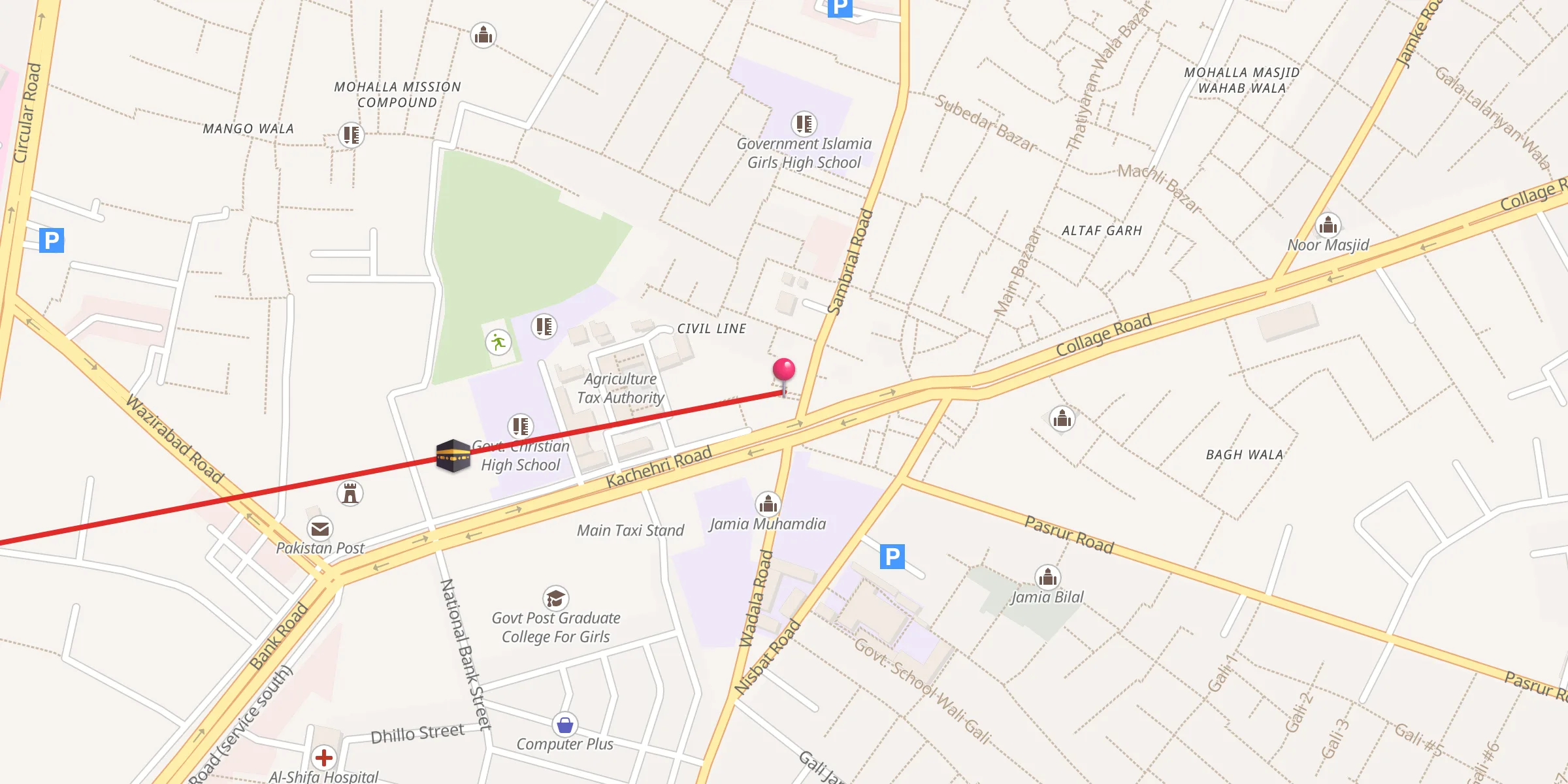 Carte de localisation : جامعہ محمدیہ