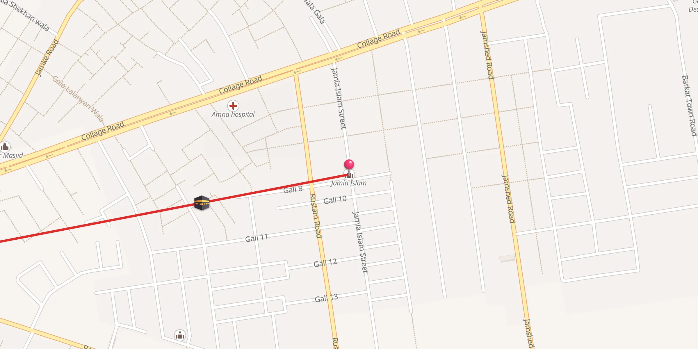 Carte de localisation : جامعہ اسلام