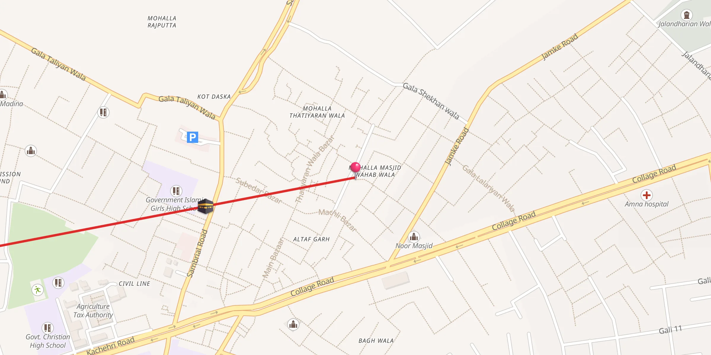 Carte de localisation : جامعہ وہاب