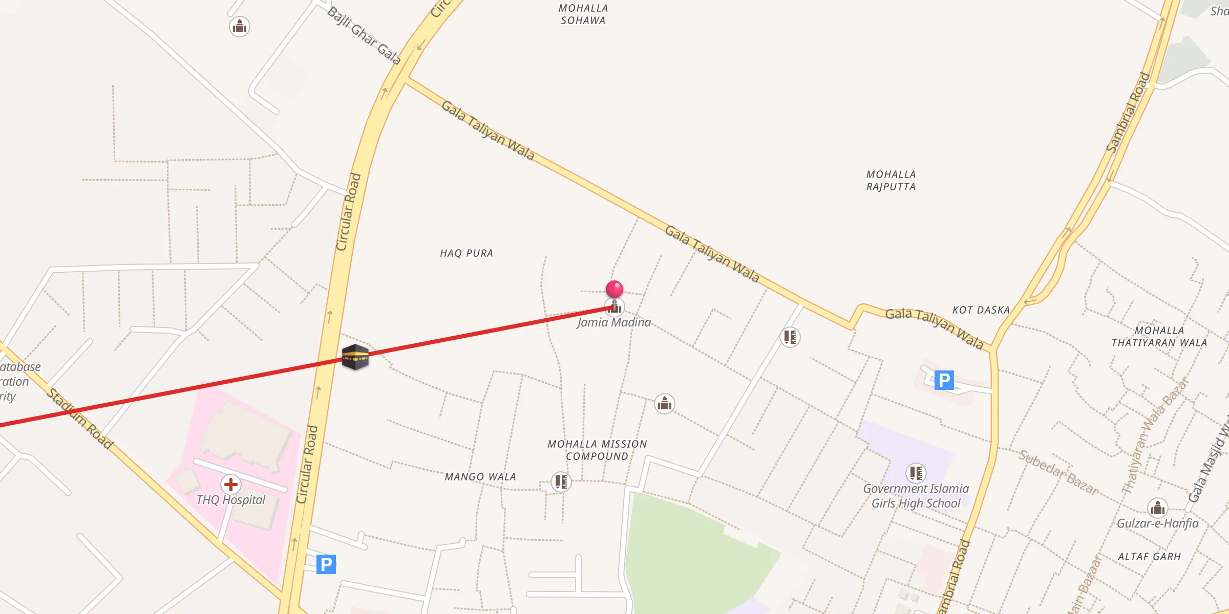 Carte de localisation : جامعہ مدینہ