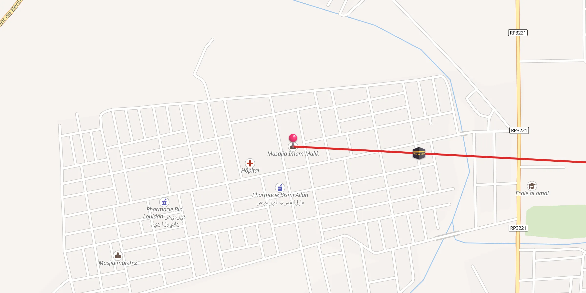 Carte de localisation : Masdjid Imam Malik مسجد الإمام مالك