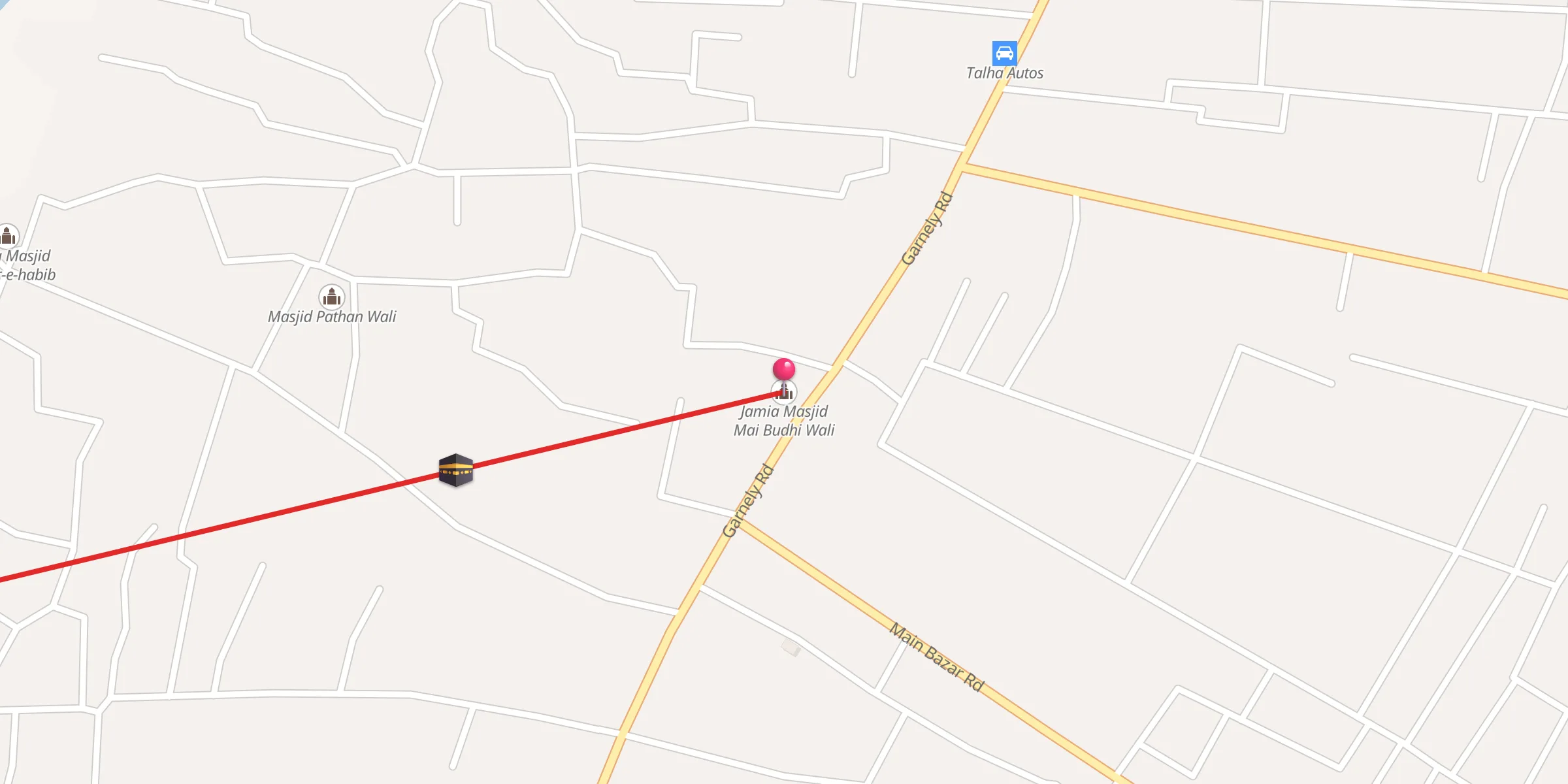 Carte de localisation : Jamia Masjid Mai Budhi Wali