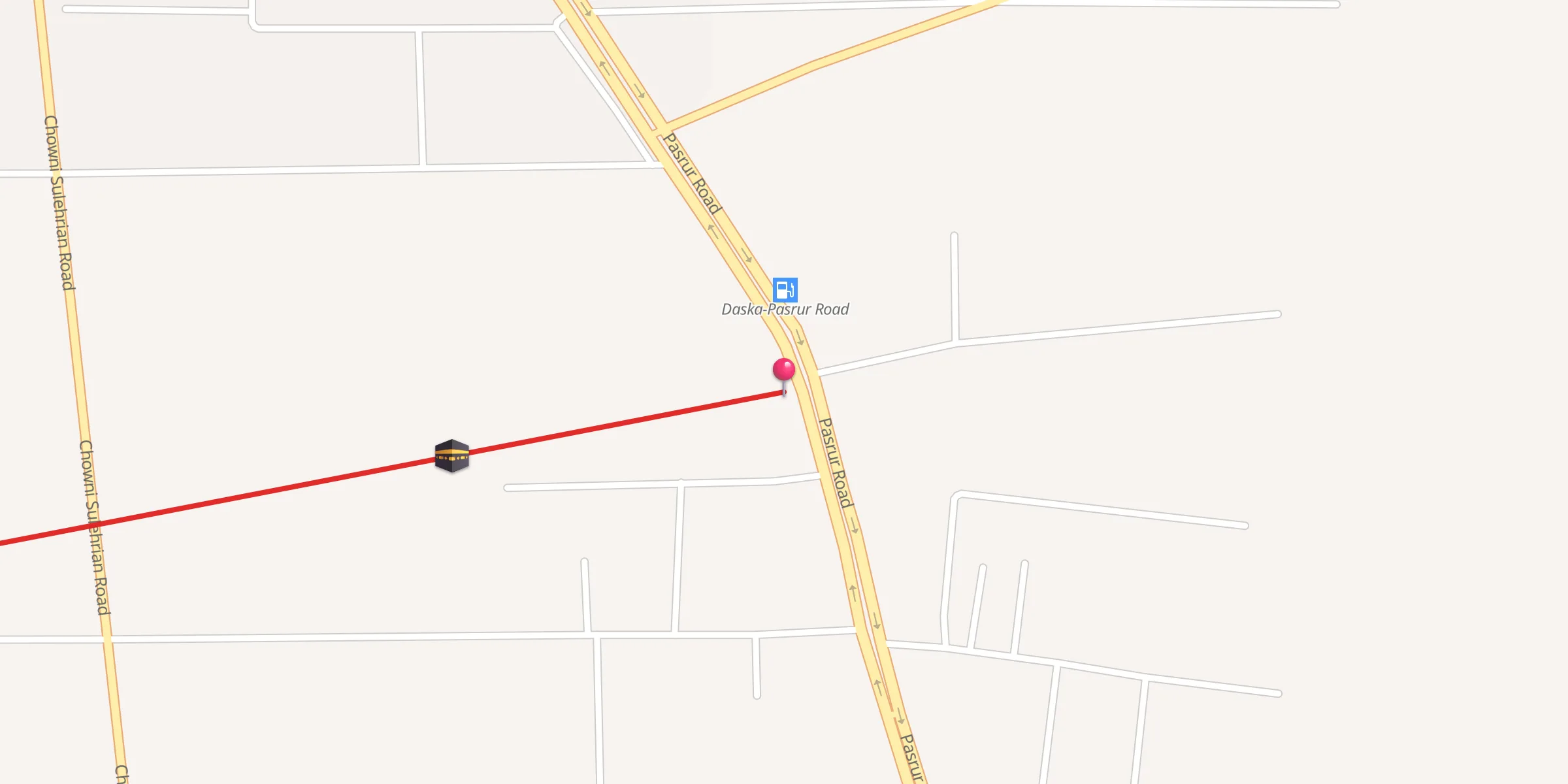 Carte de localisation : Daska-Pasrur Road