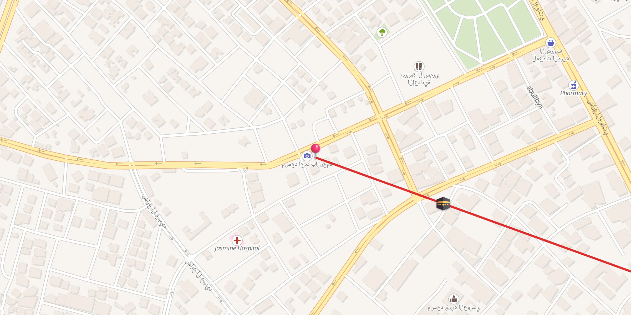 Carte de localisation : جامع العبيدات