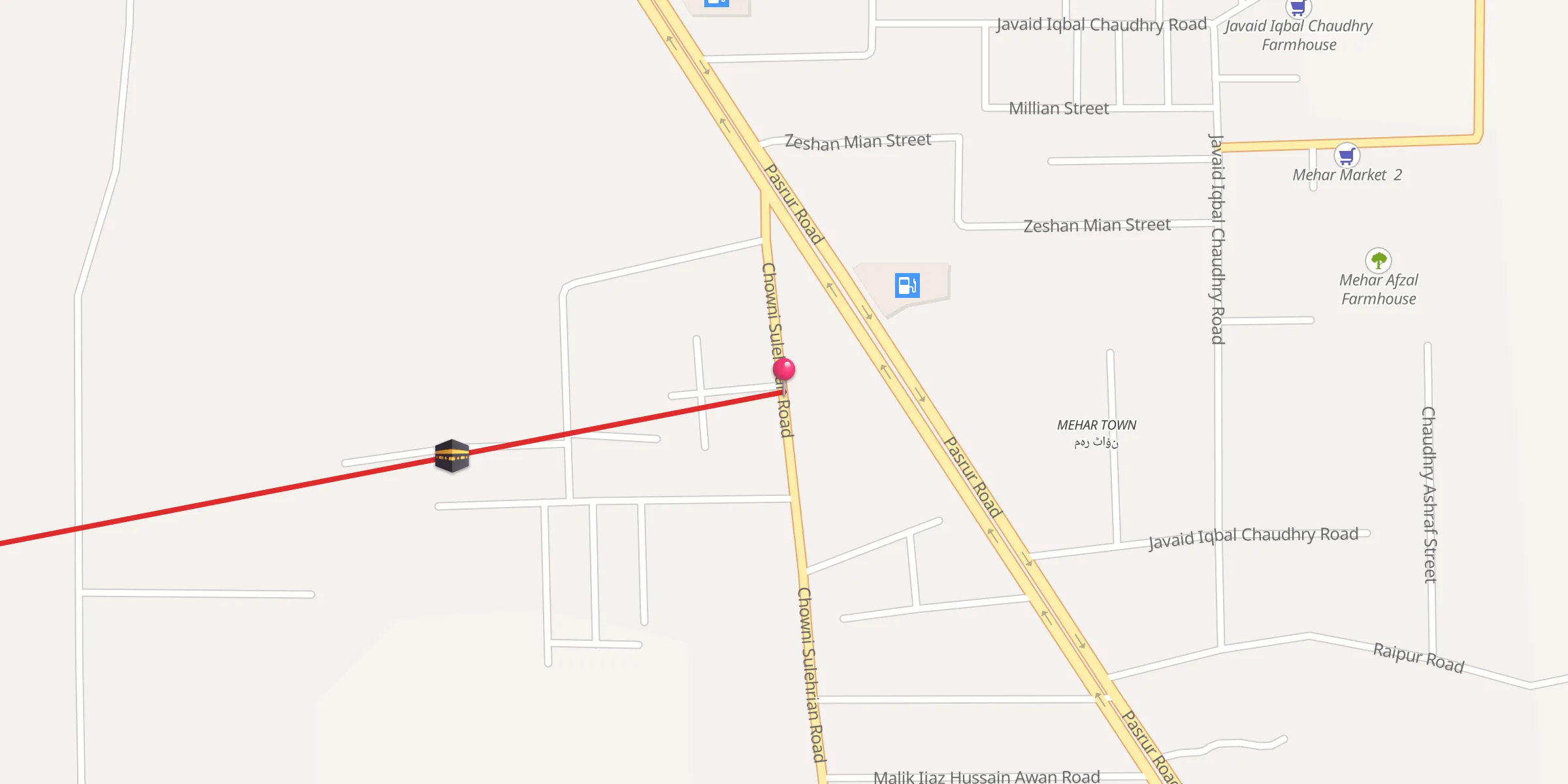 Carte de localisation : Daska-Pasrur Road