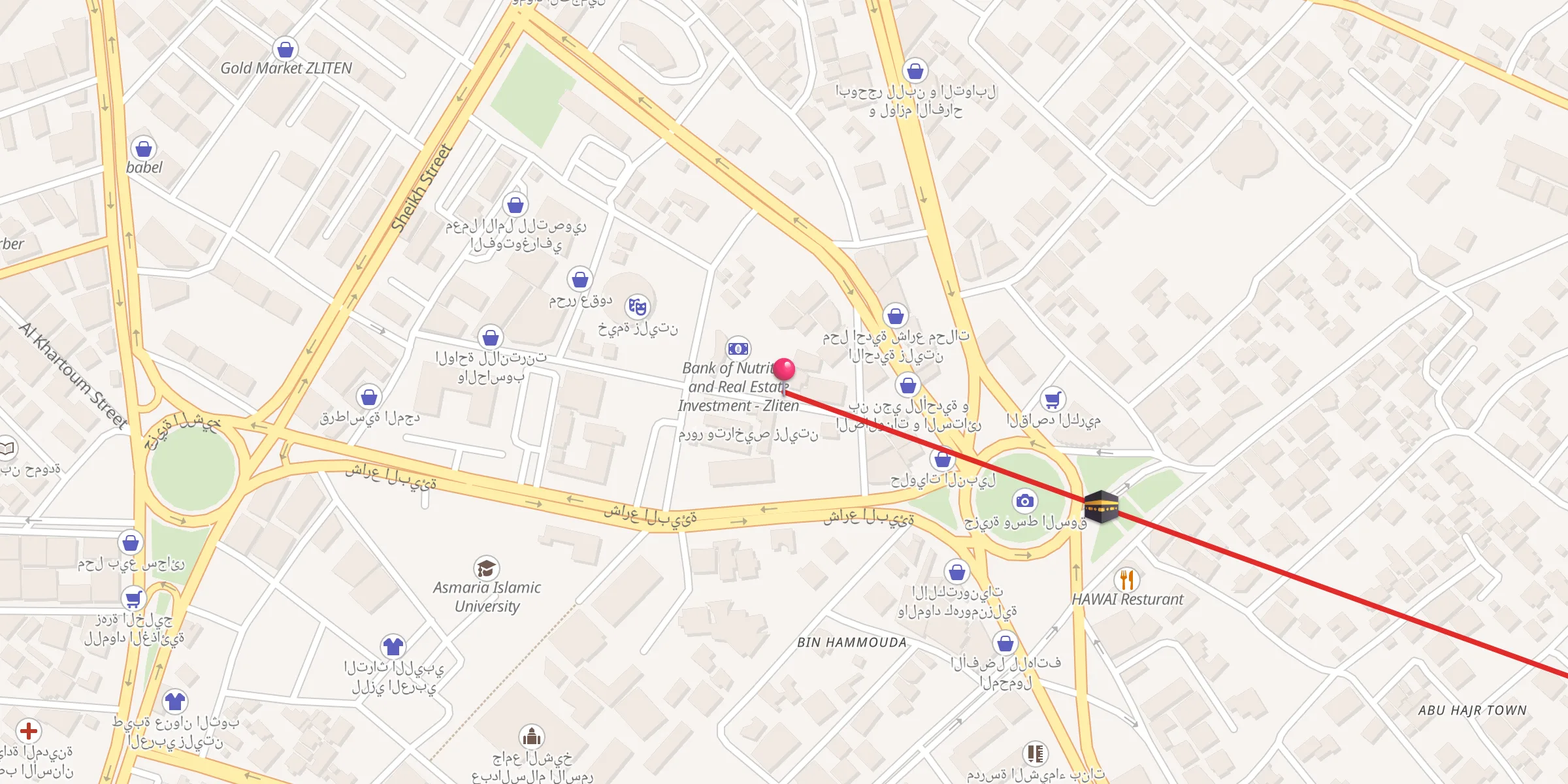 Carte de localisation : جامع ومركز تحفيظ القرآن معاذ ابن جبل