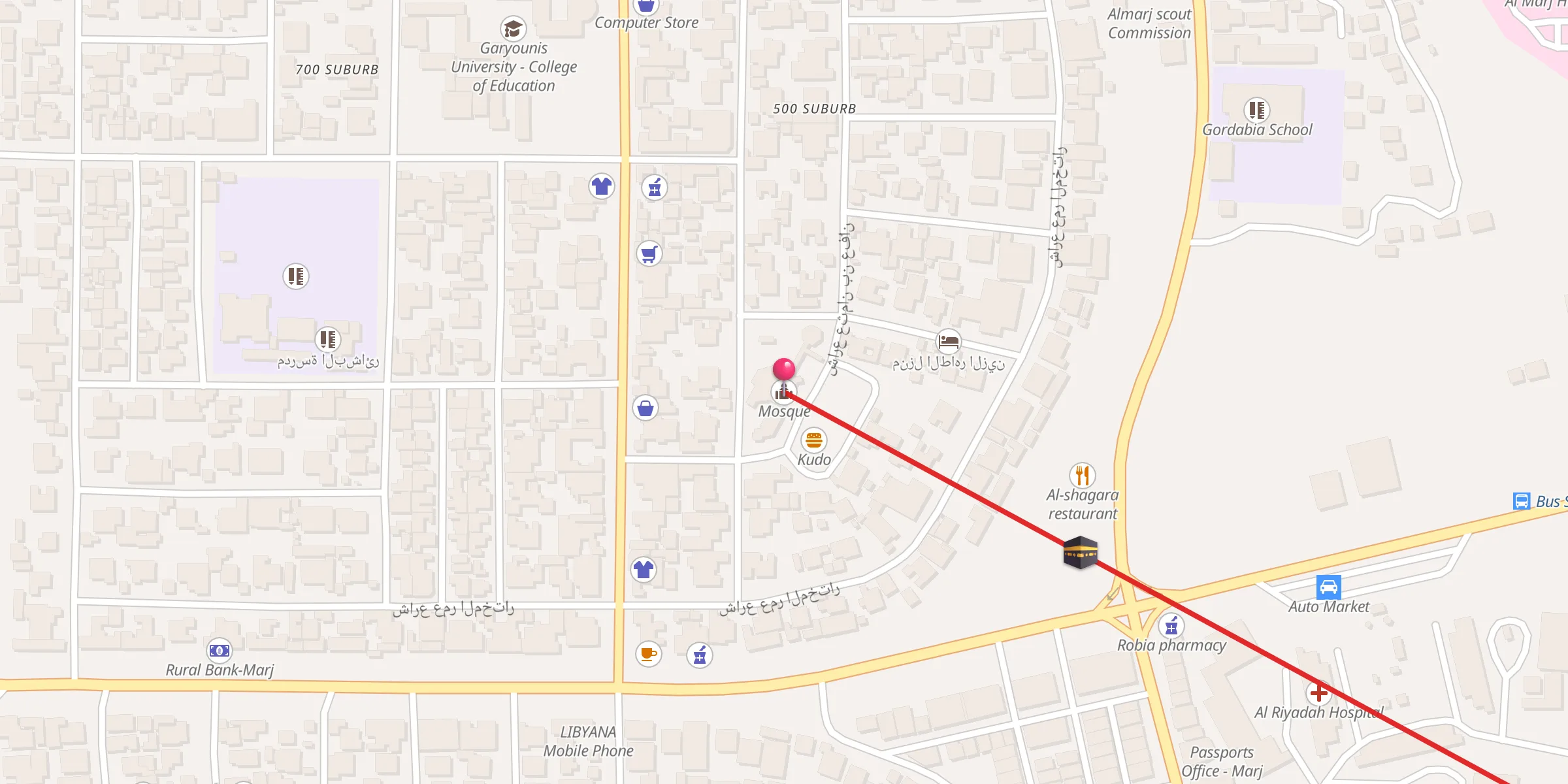 Carte de localisation : جامع حمزة بن عبد المطلب