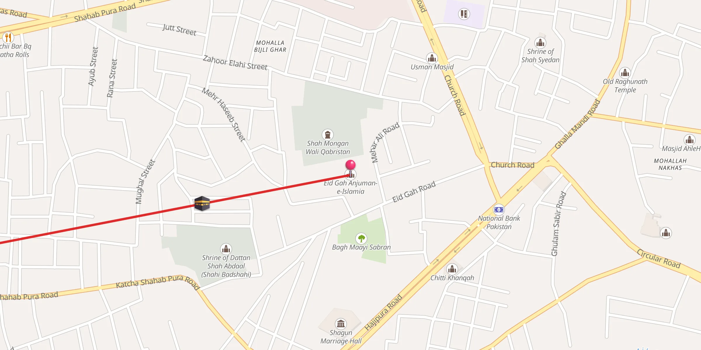 Carte de localisation : Eid Gah Anjuman-e-Islamia