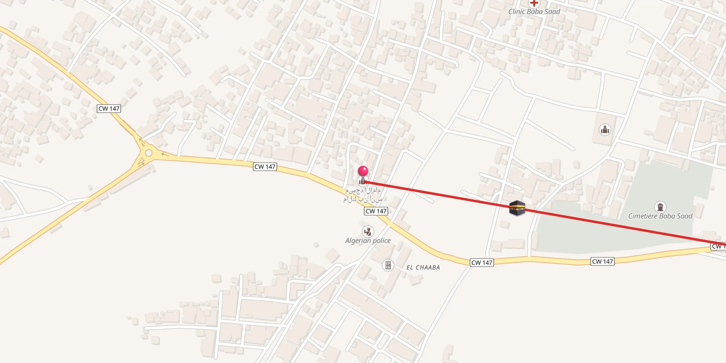 Carte de localisation : Mosquée Malik Ibn Anas;مسجد الإمام مالك بن أنس