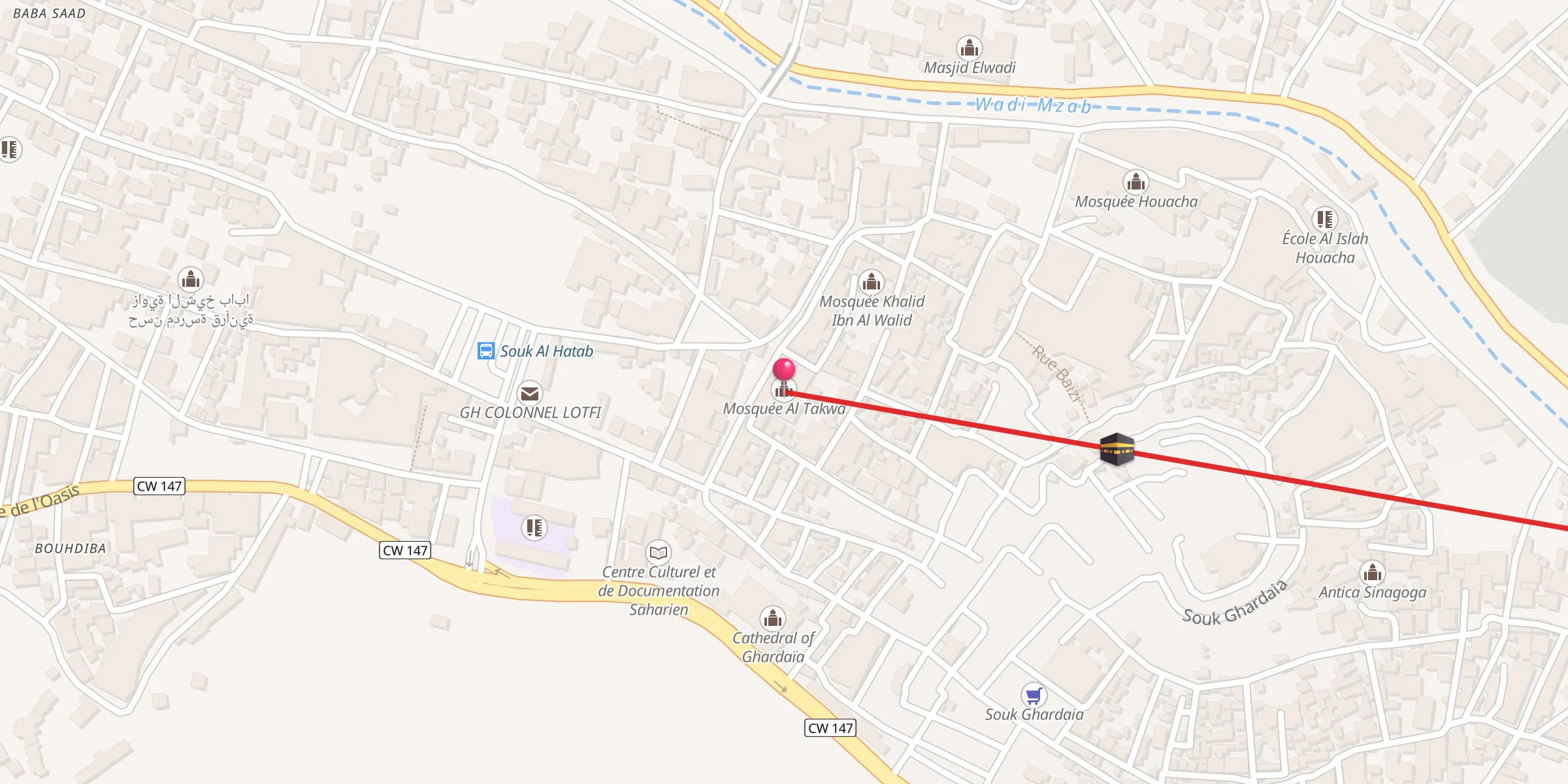 Carte de localisation : Mosquée Al Takwa;جامع التقوى