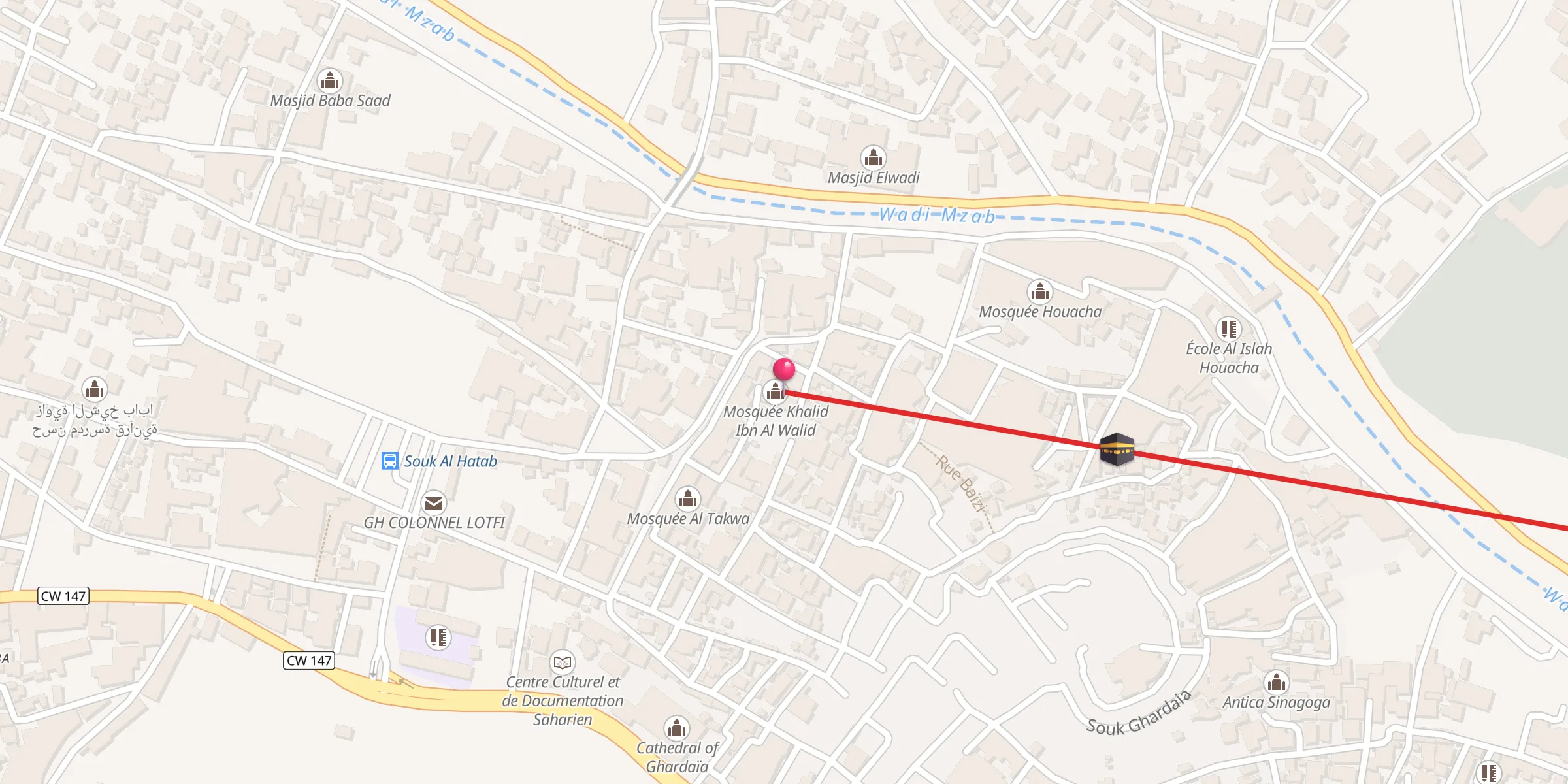 Carte de localisation : Mosquée Khalid Ibn Al Walid;مسجد خالد بن الوليد