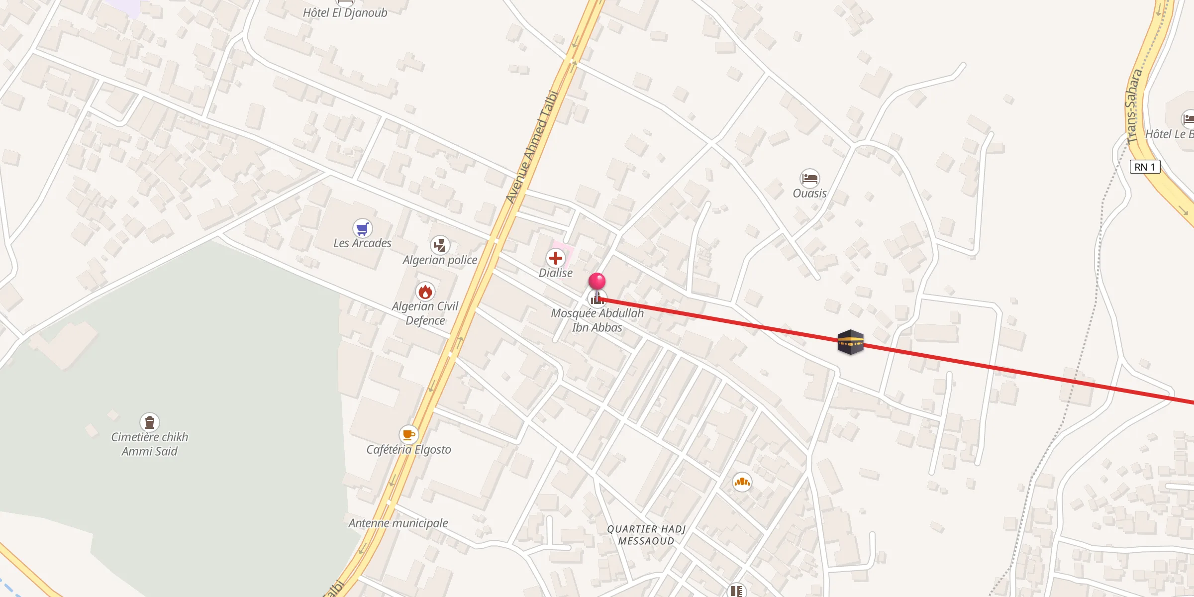 Carte de localisation : Mosquée Abdullah Ibn Abbas