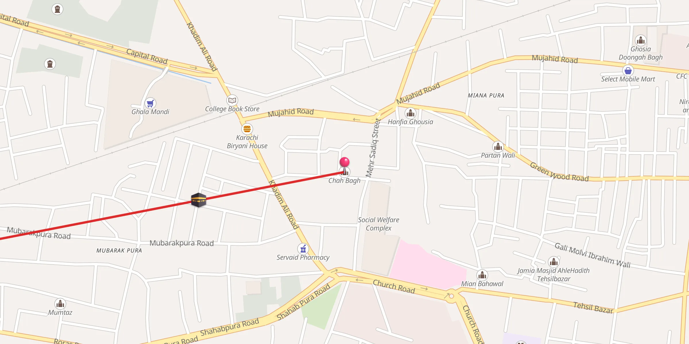 Carte de localisation : Chah Bagh