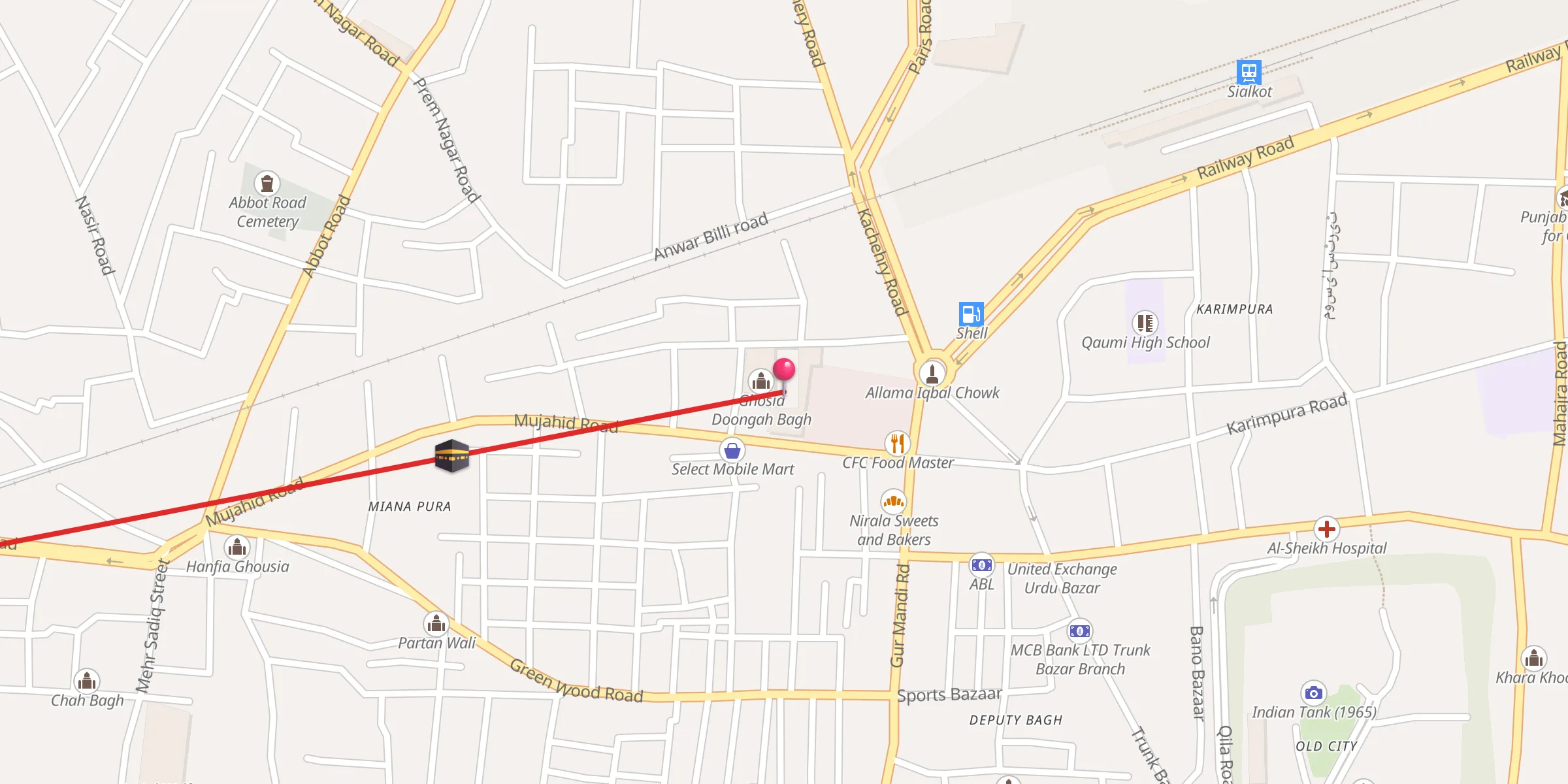 Carte de localisation : Ghosia Doongah Bagh