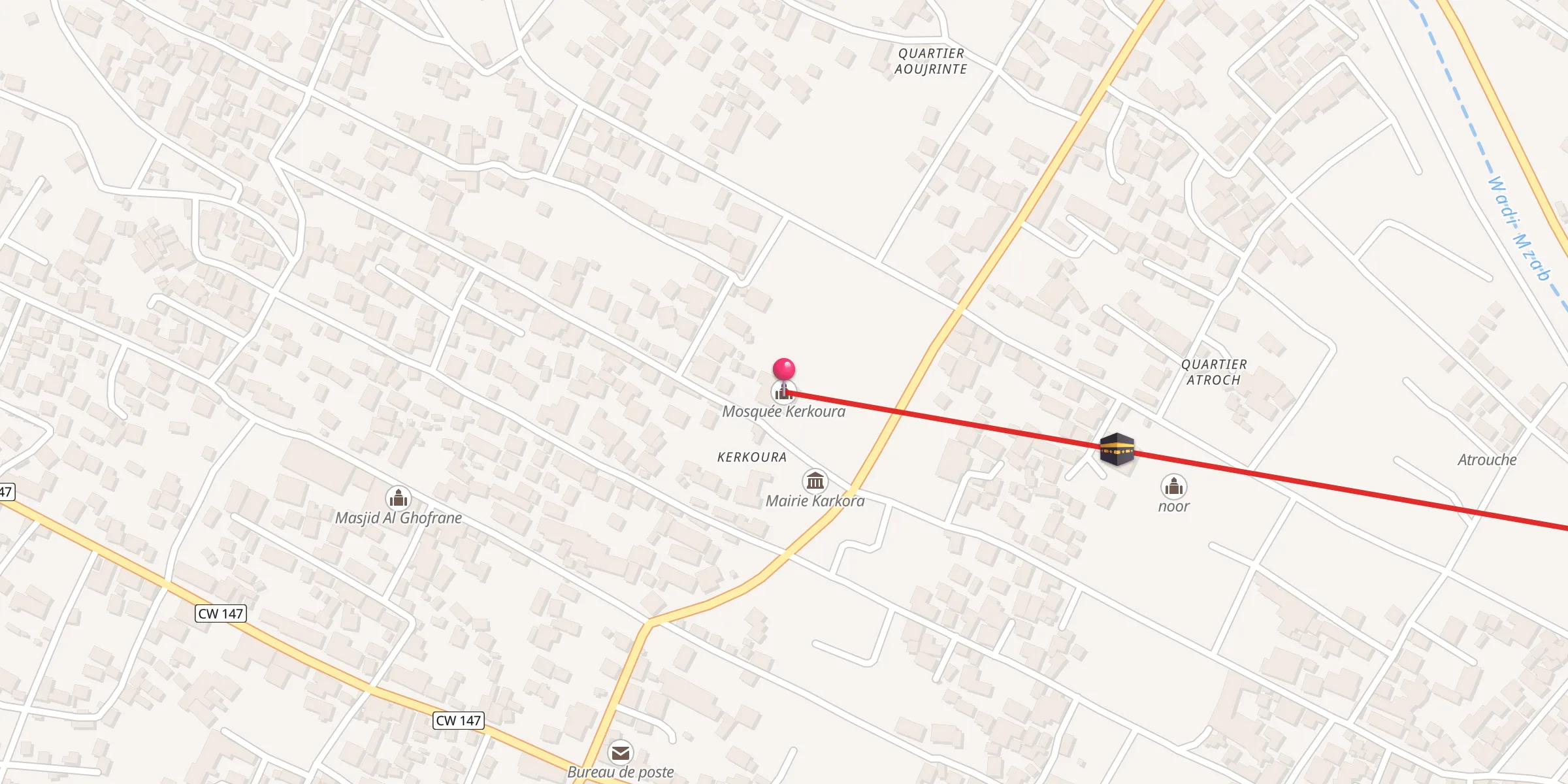 Carte de localisation : Mosquée Kerkoura