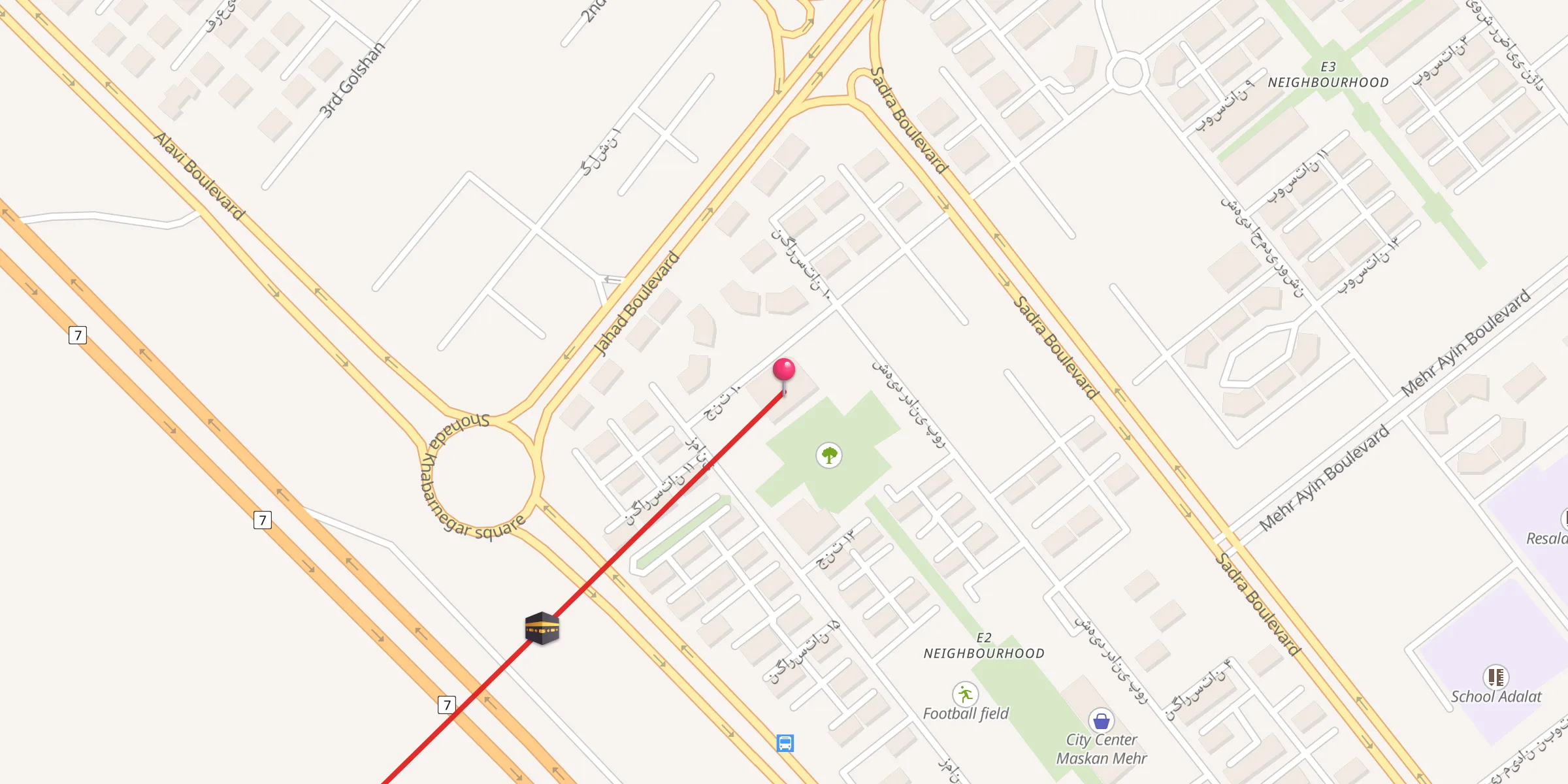 Carte de localisation : مسجد حضرت معصومه