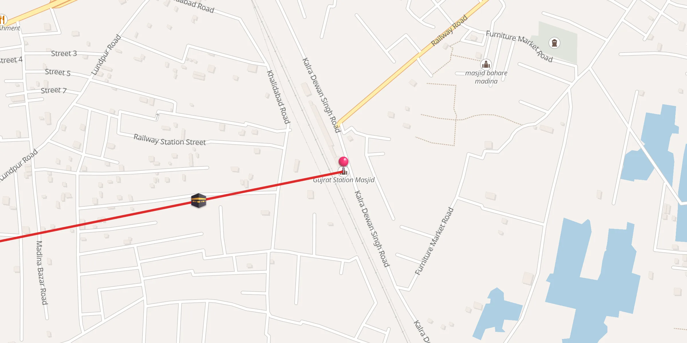 Carte de localisation : Gujrat Station Masjid