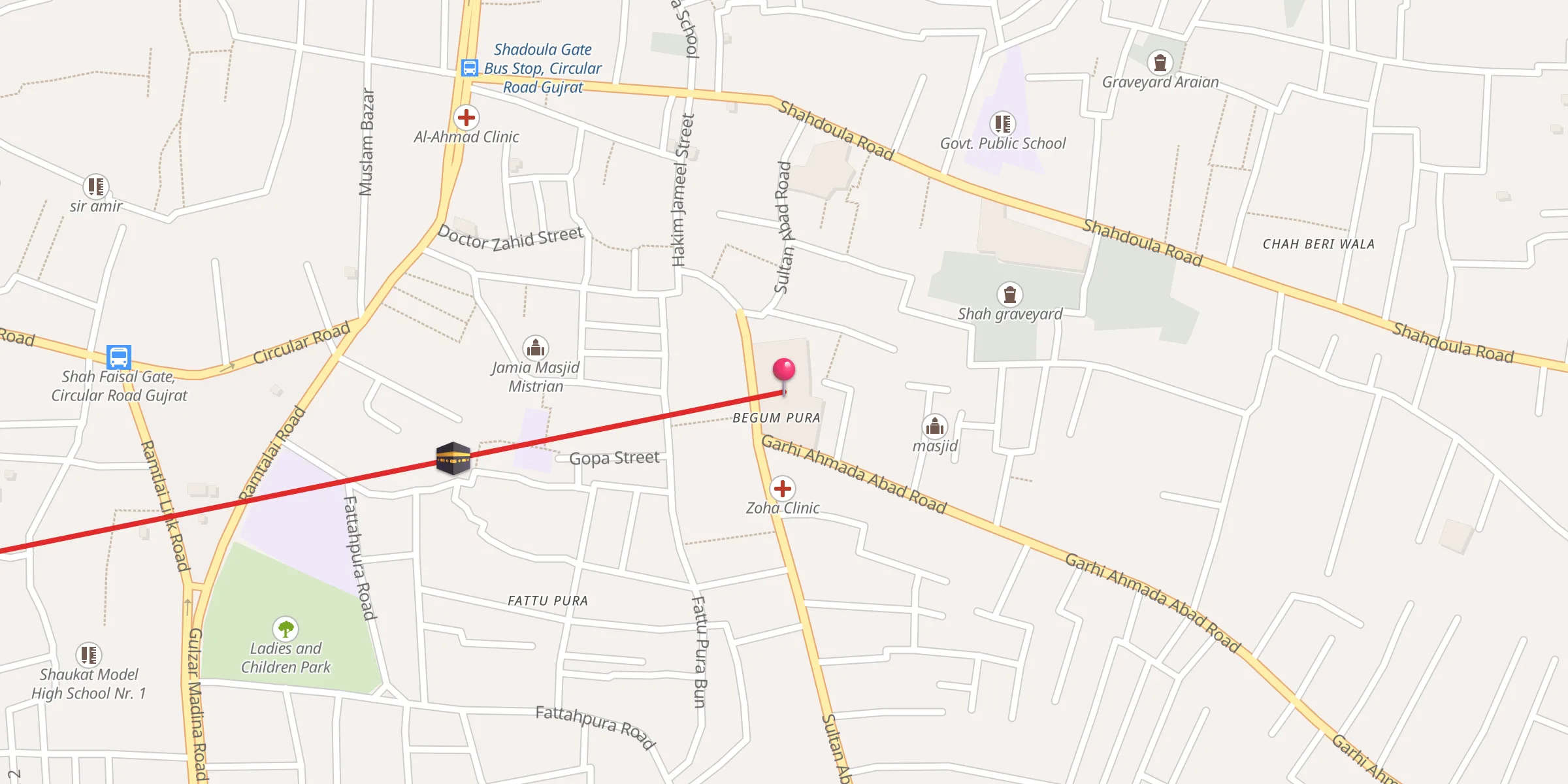 Carte de localisation : Jamia Masjid Begum Aurangzeb Alamgir