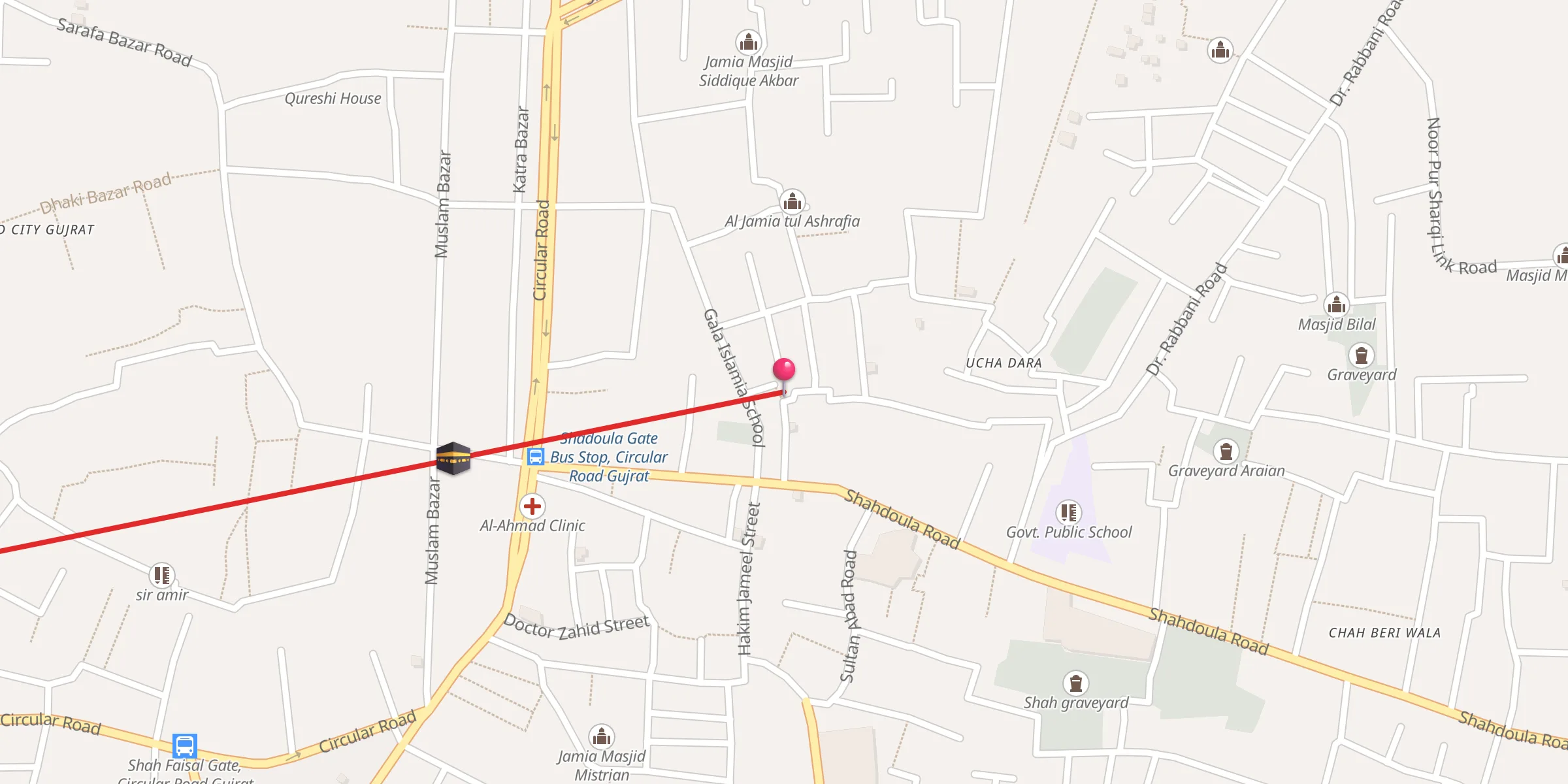 Carte de localisation : Jamia Masjid Sadiqia