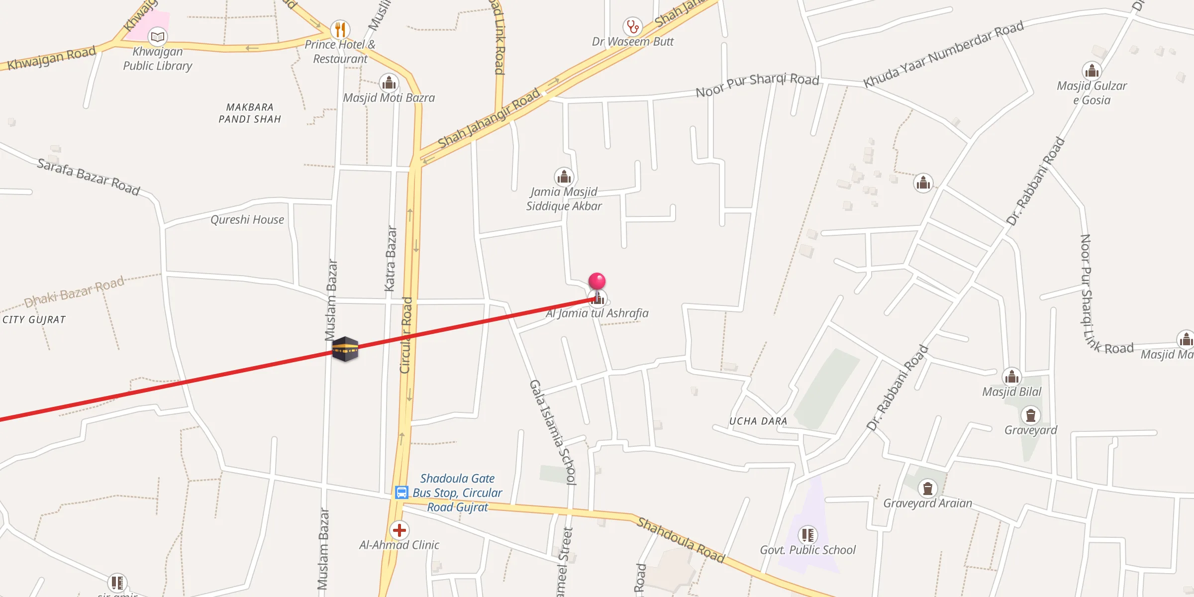 Carte de localisation : Al Jamia tul Ashrafia