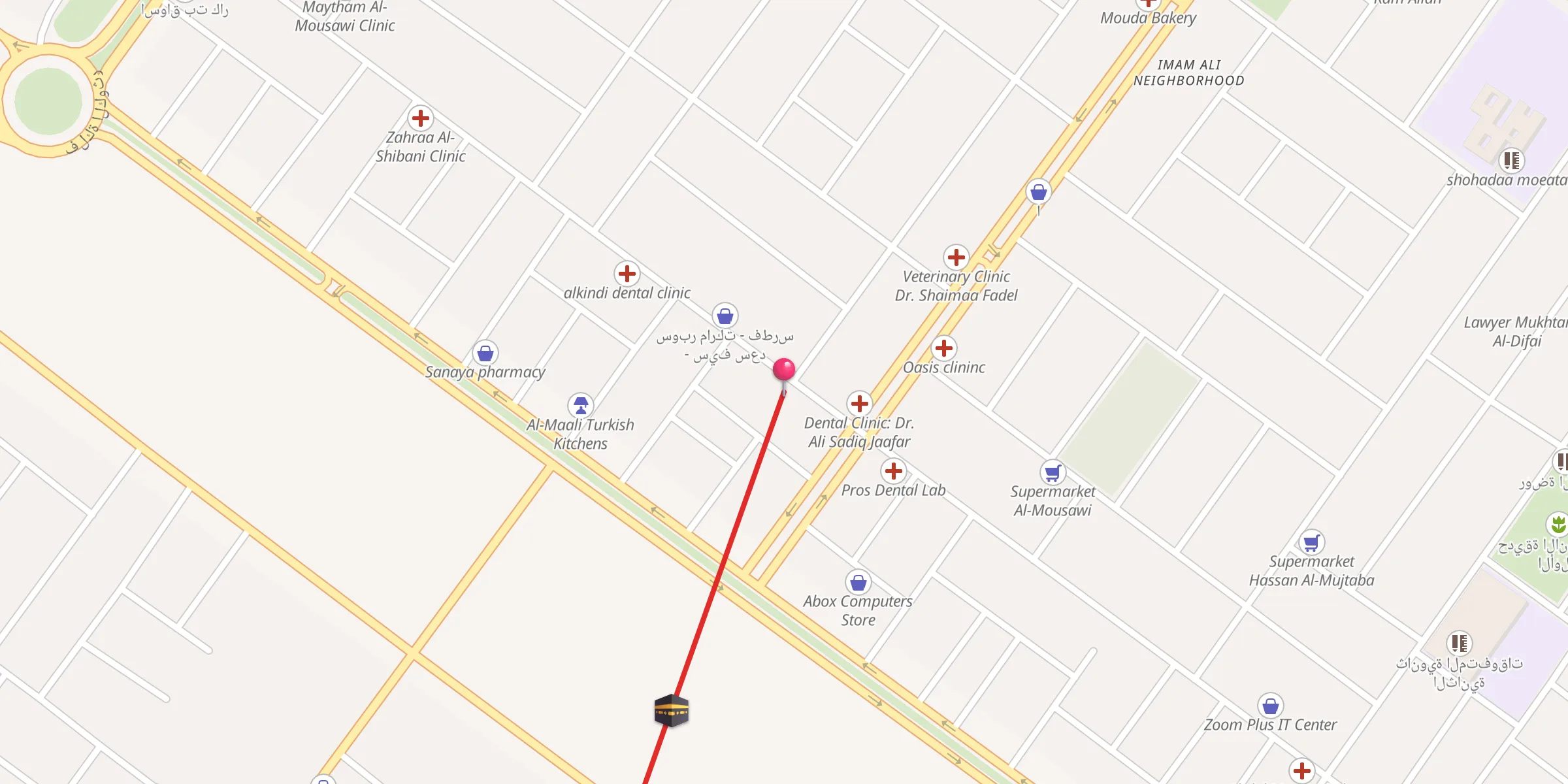 Carte de localisation : جامع الأئمة المعصومين