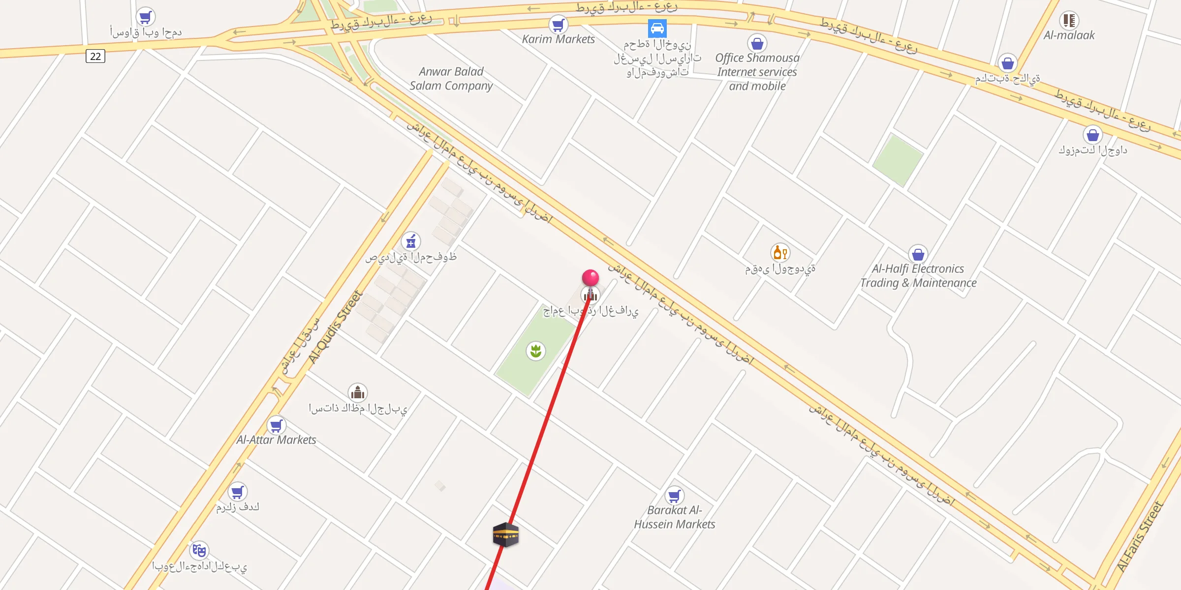 Carte de localisation : جامع ابو ذر الغفاري