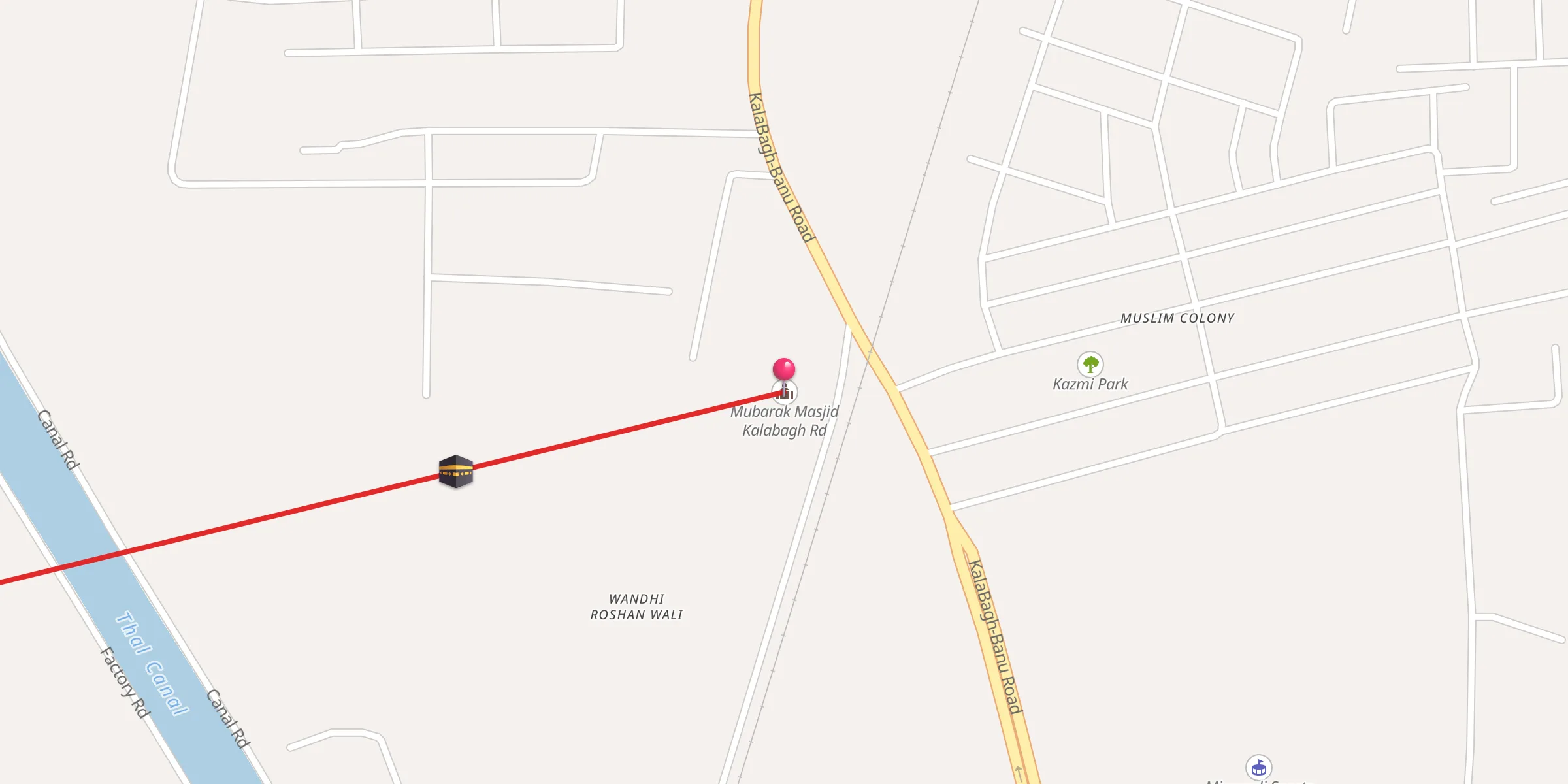 Carte de localisation : Mubarak Masjid Kalabagh Rd