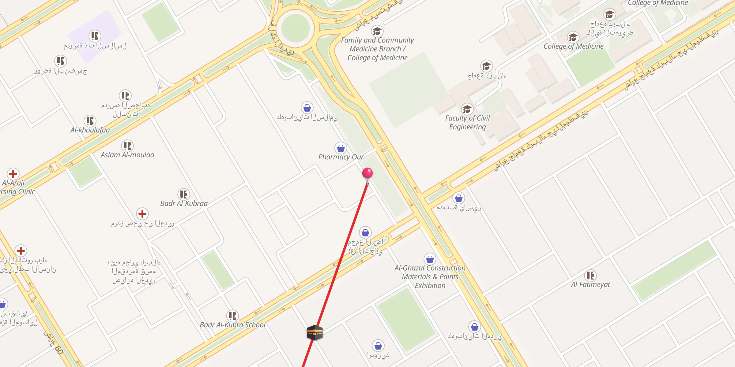 Carte de localisation : جامع الكوثر