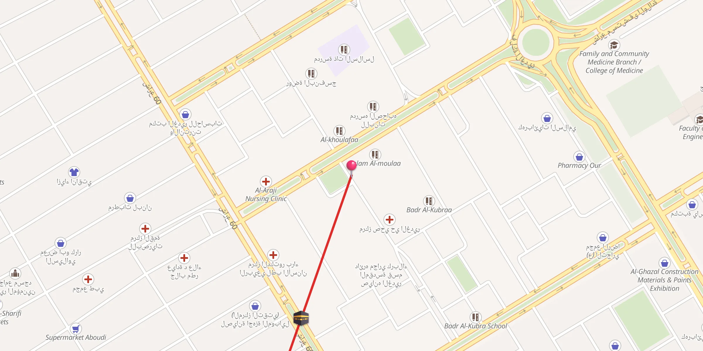 Carte de localisation : جامع الأمام المهدي عج