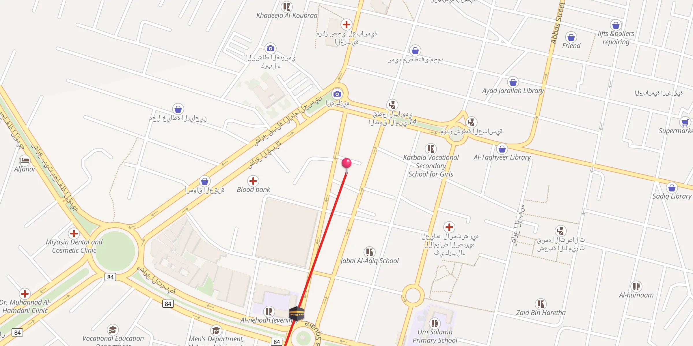 Carte de localisation : جامع الامام الحسن