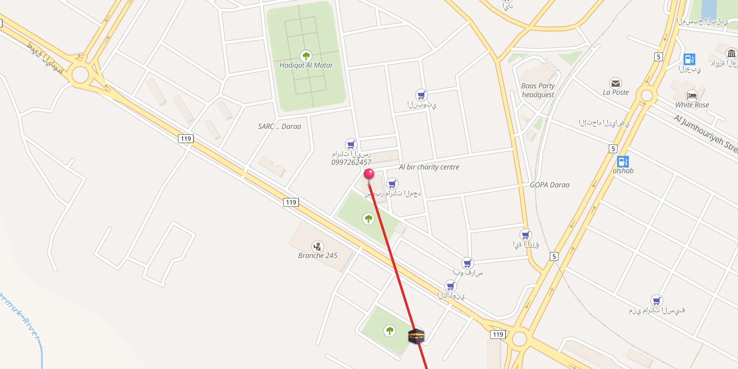 Carte de localisation : Khalid ibn al-Walid