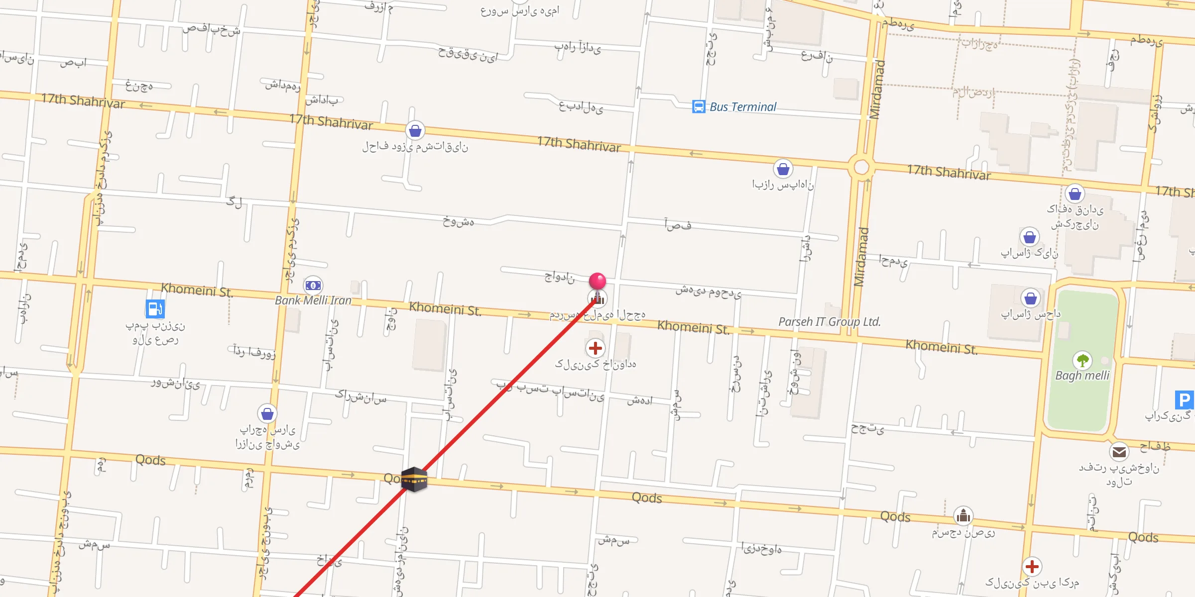 Carte de localisation : مدرسه علمیه الحجه