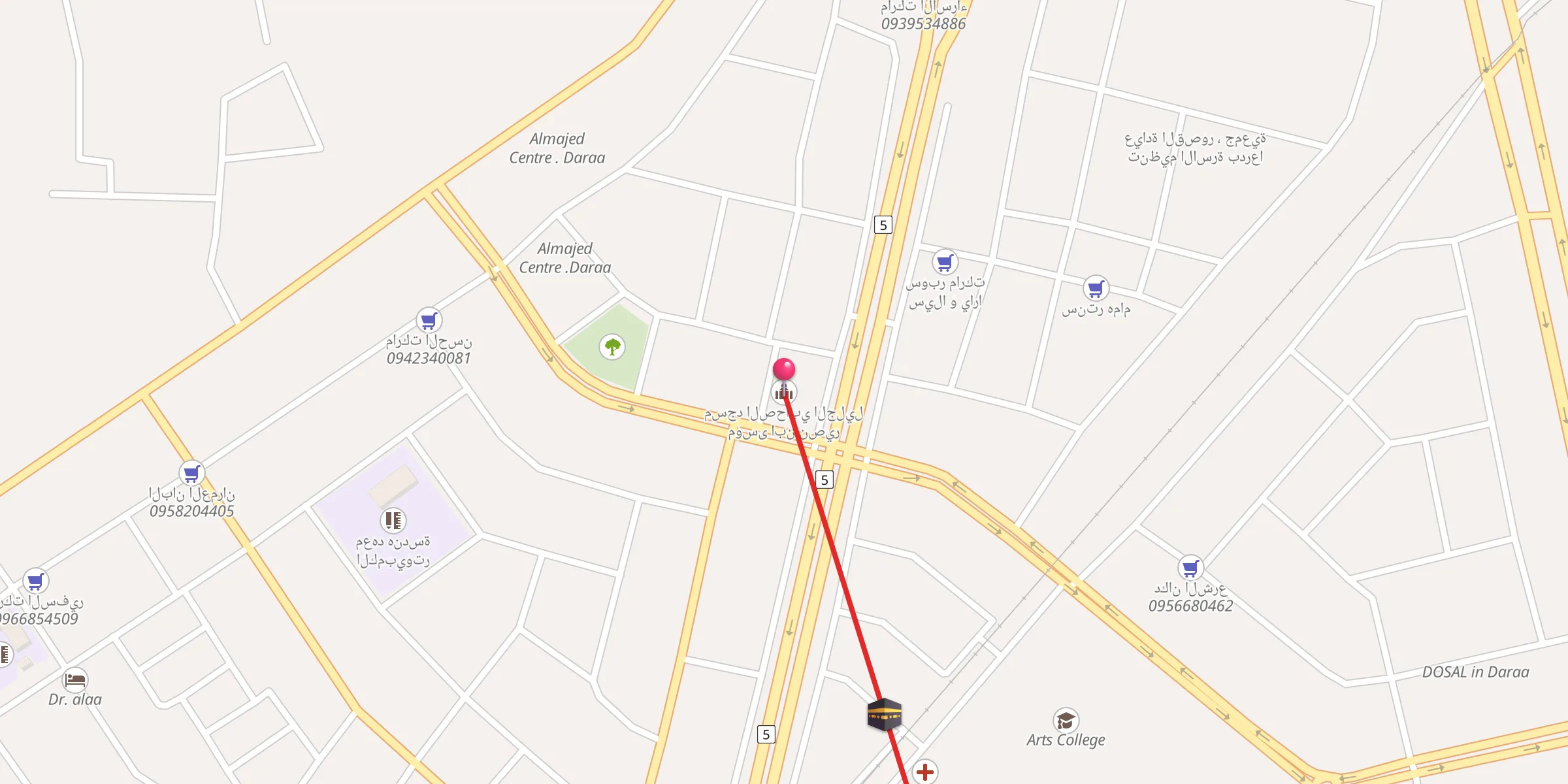 Carte de localisation : مسجد الصحابي الجليل موسى ابن نصير