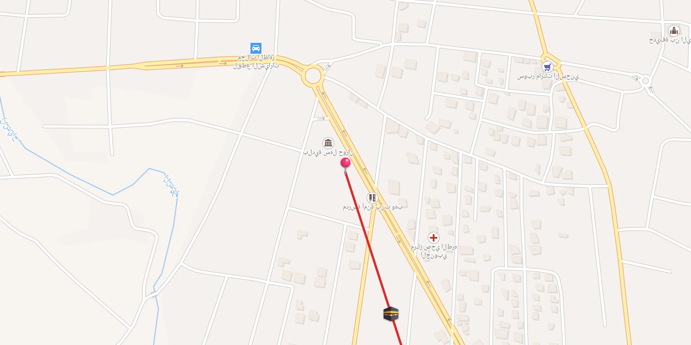 Carte de localisation : مسجد معاذ بن جبل الكبير
