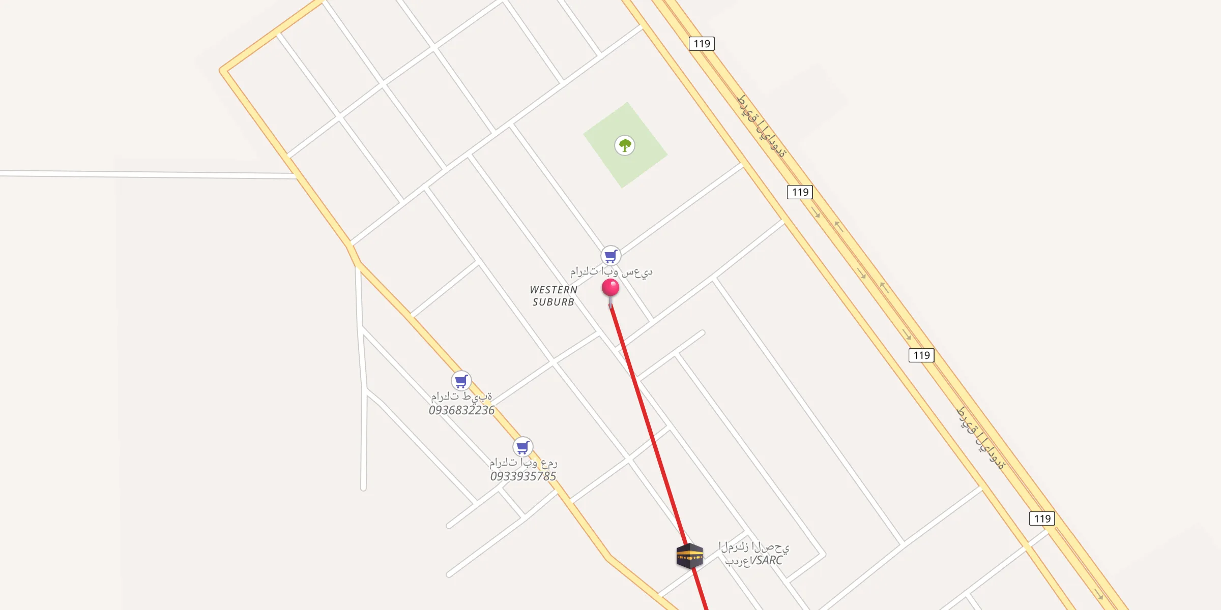 Carte de localisation : جامع الضاحية