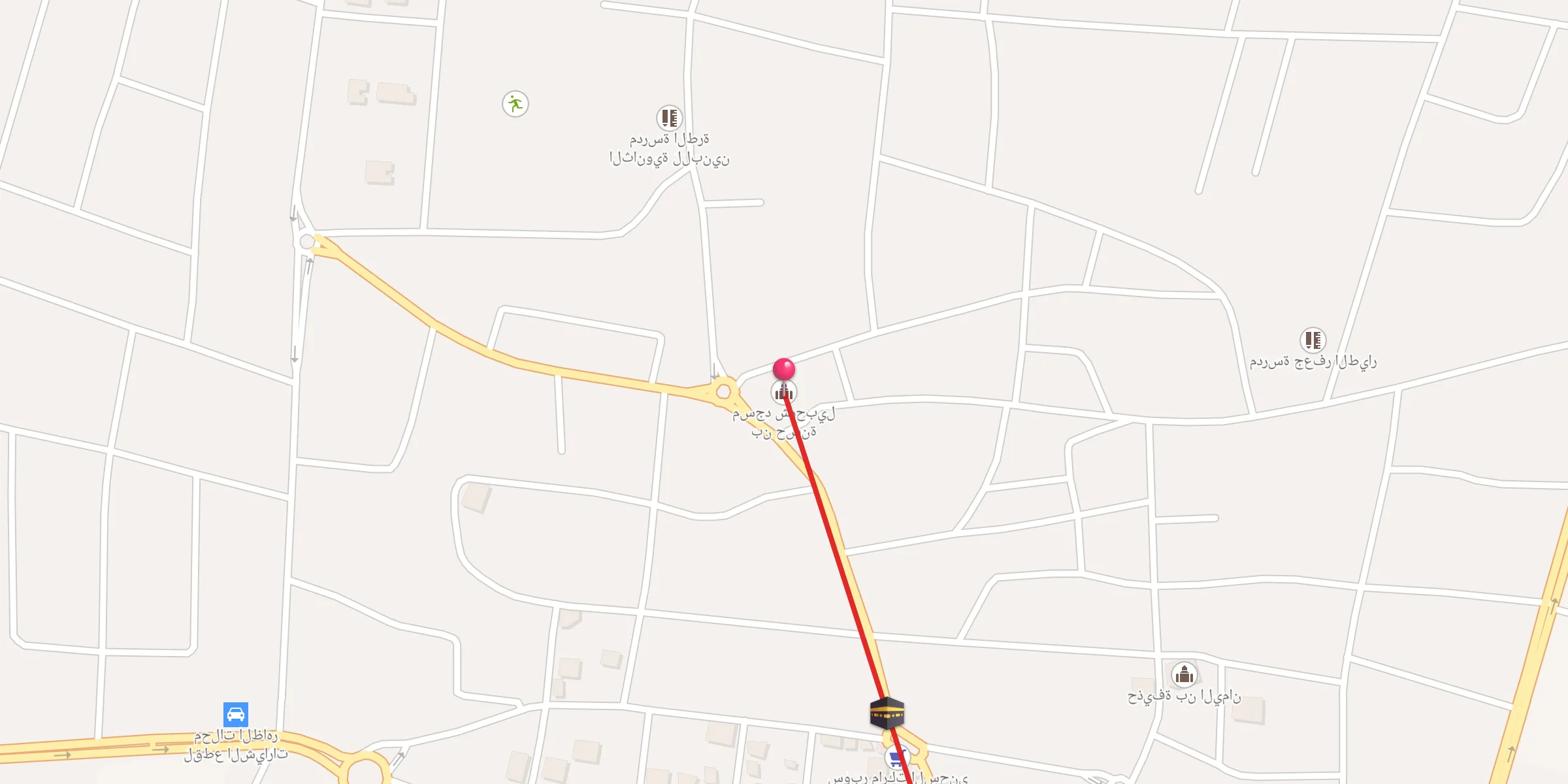Carte de localisation : مسجد شرحبيل بن حسنة