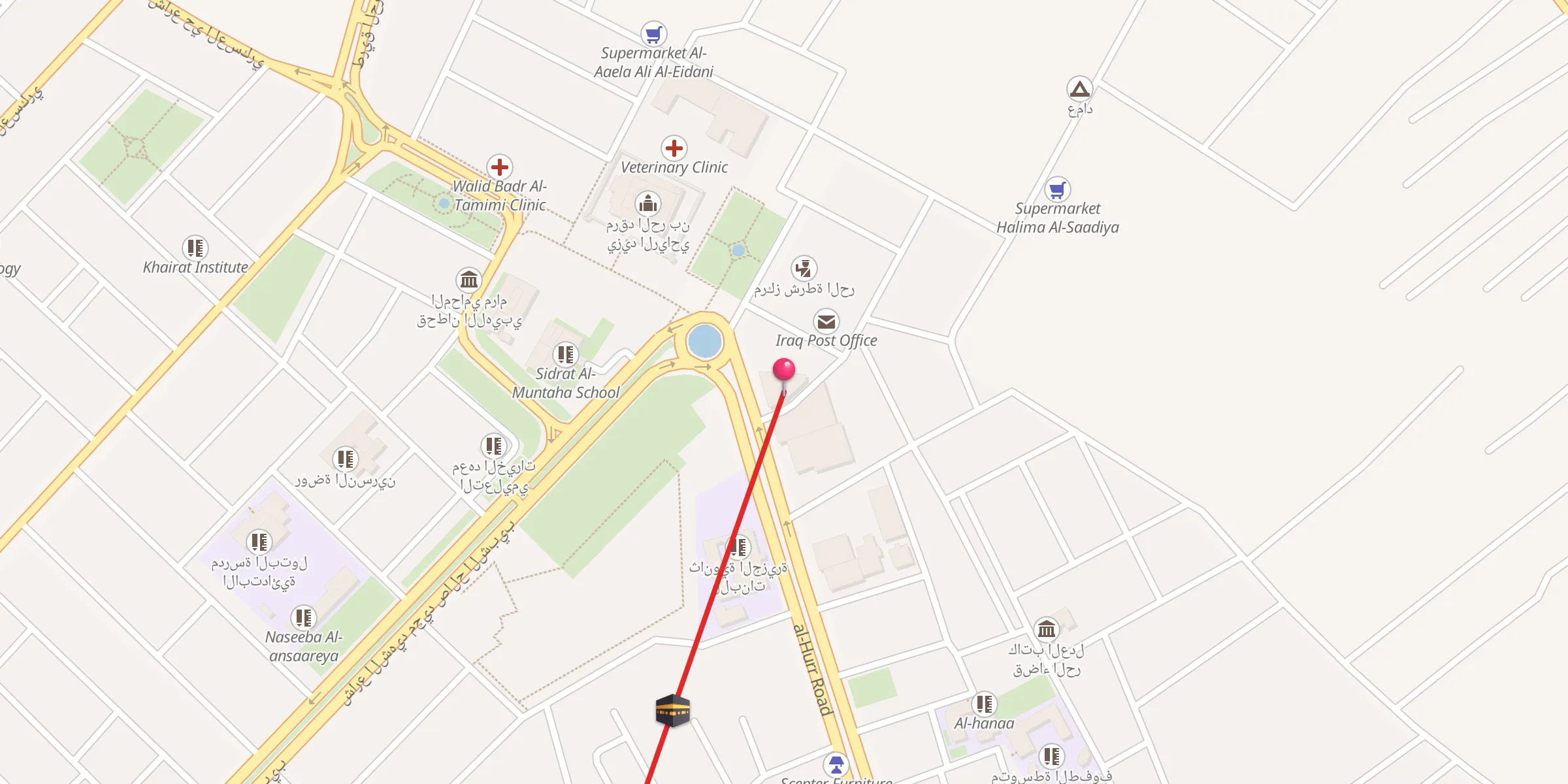 Carte de localisation : جامع الحر الشهيد